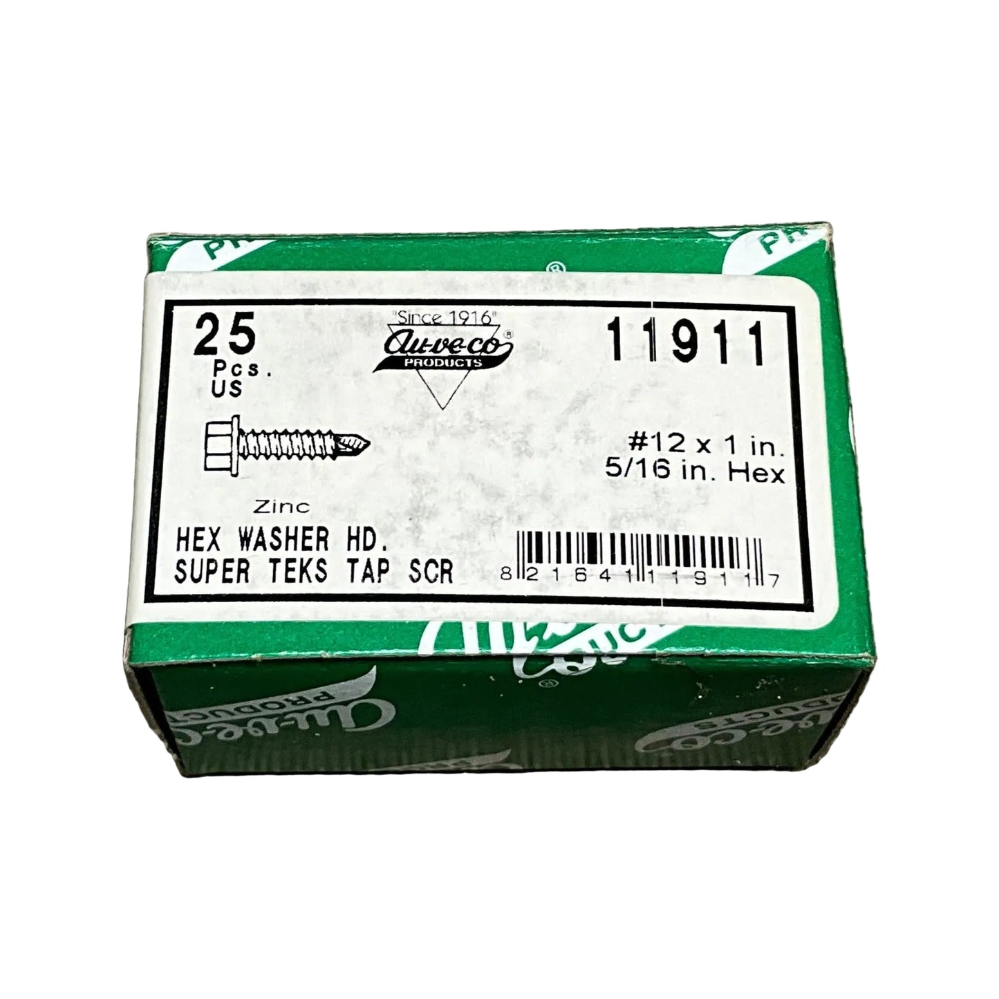 25 Hex Washer Head Super Teks Tapping Screws Auveco 11911 General Purpose~Auto