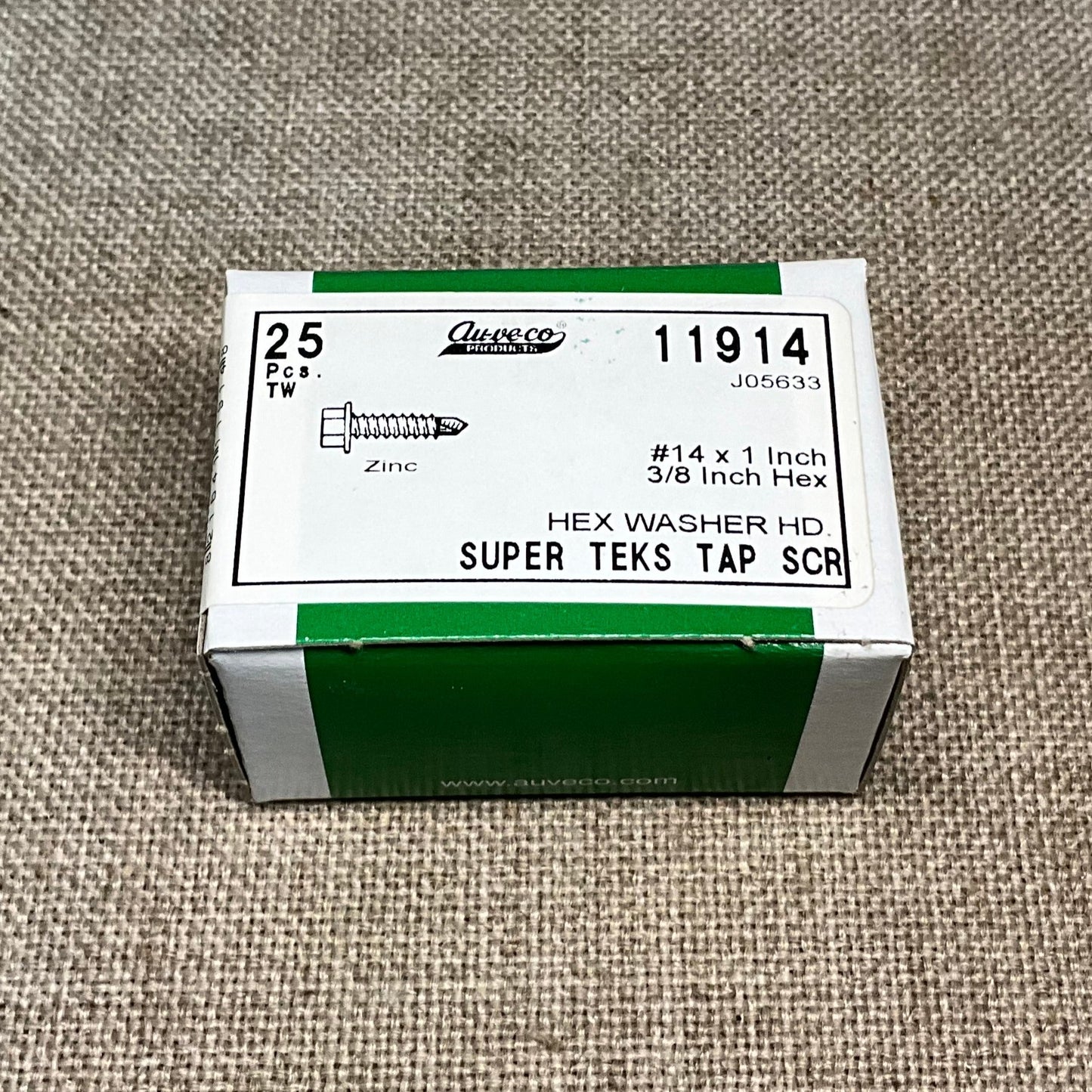 25 Hex Washer Head Super Teks Tapping Screws Auveco 11914 Self Drilling screws