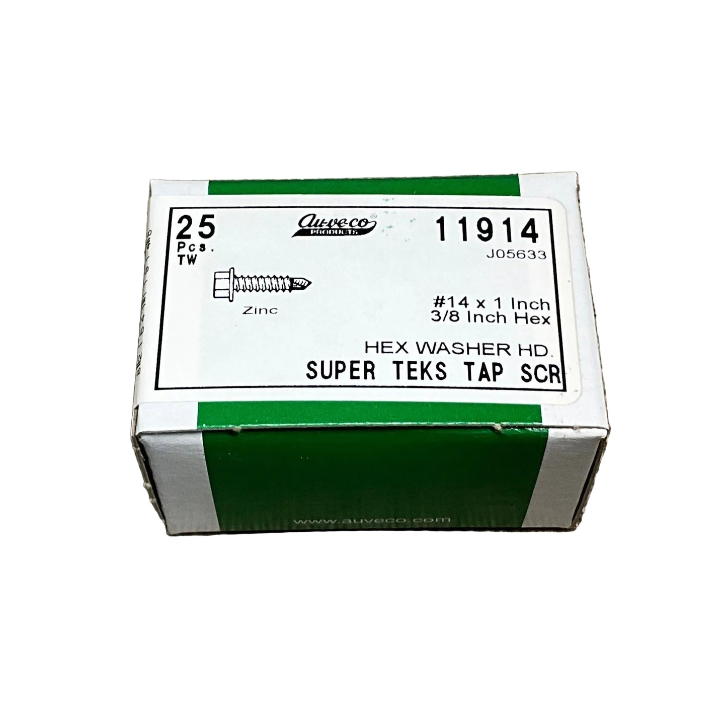 25 Hex Washer Head Super Teks Tapping Screws Auveco 11914 Self Drilling screws