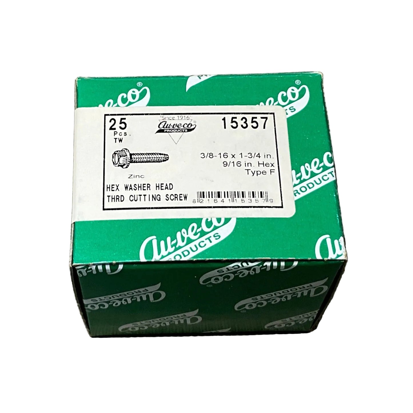 25 Hex Washer Head Threaded Cutting Screws Auveco 15357 Type F Auto Universal