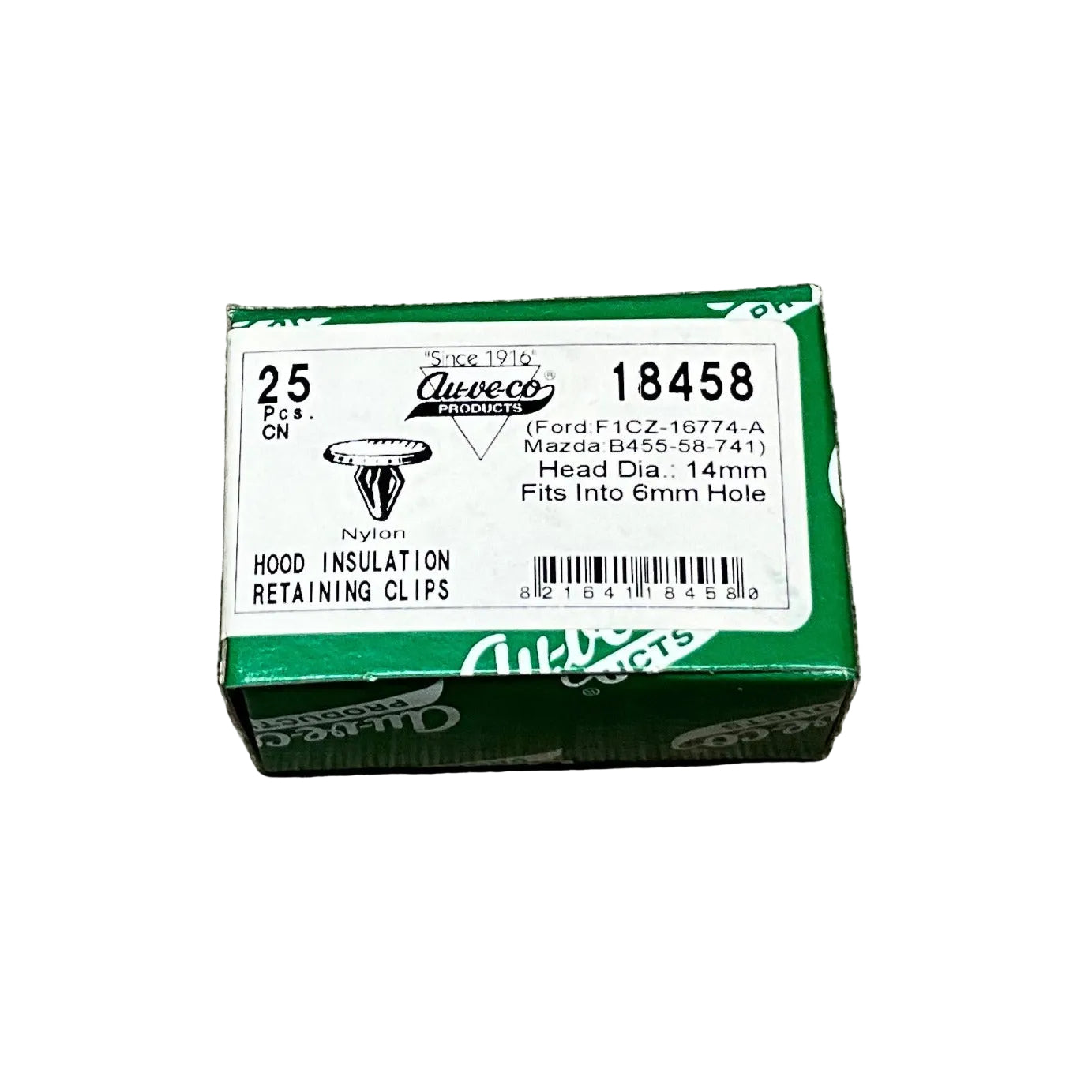 25 Hood Insulation Retaining Clips Auveco 18458 Ford Probe & Mazda MX6 Auto