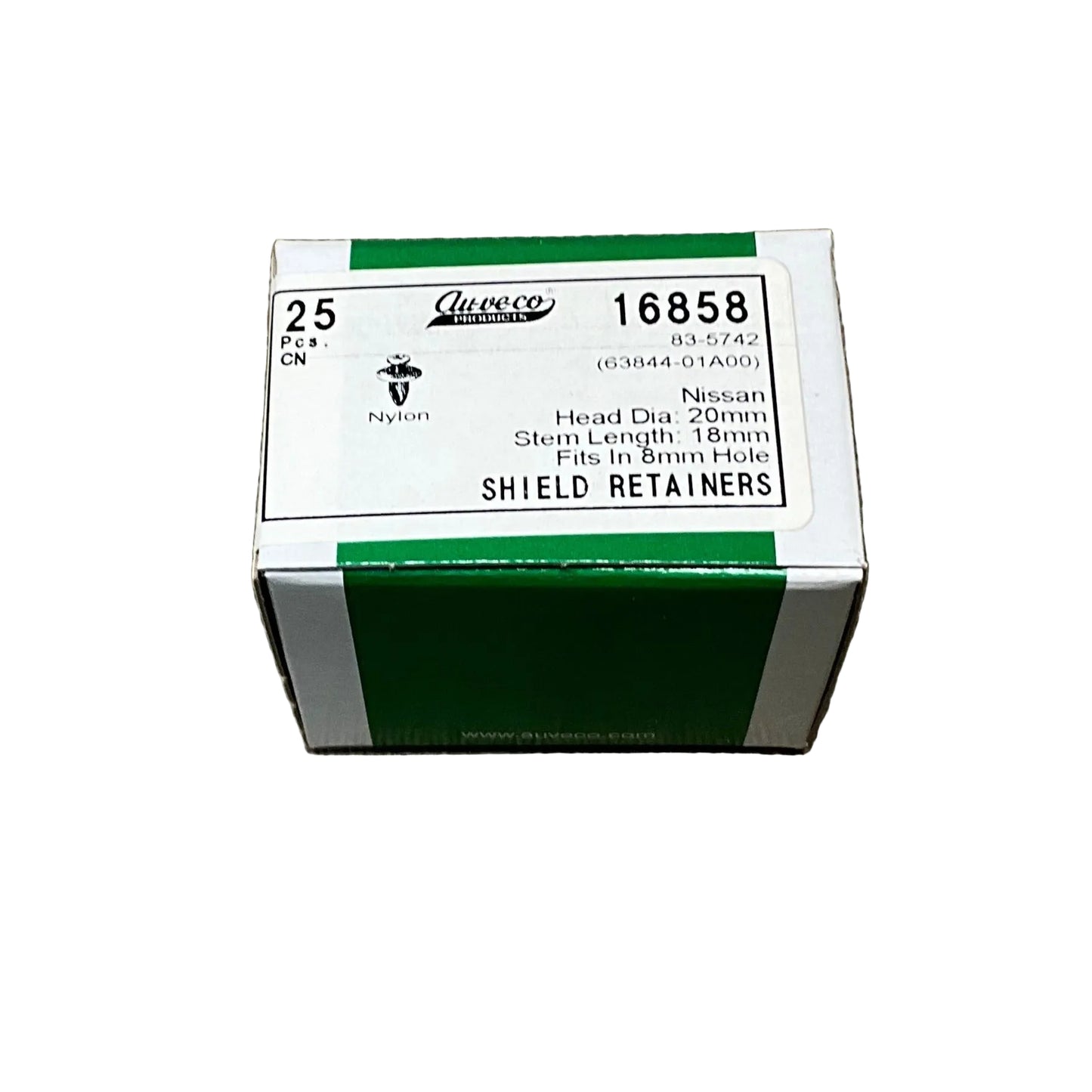 25 Inner Fender Push Type Retainer Auveco 16858 Import Autos :63844-01A00