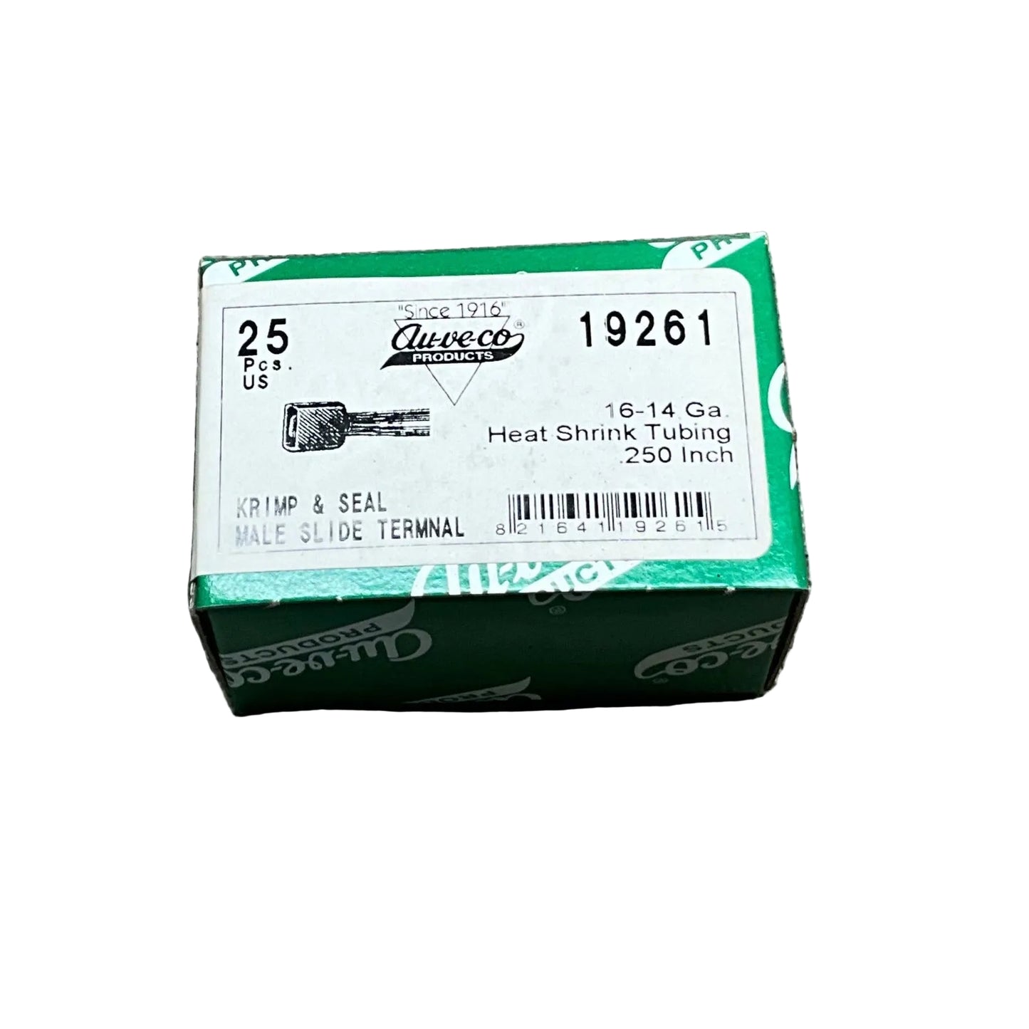 25 Krimp and Seal Male Slide Terminal Auveco 19261, 16 - 14 Gauge Wire Range