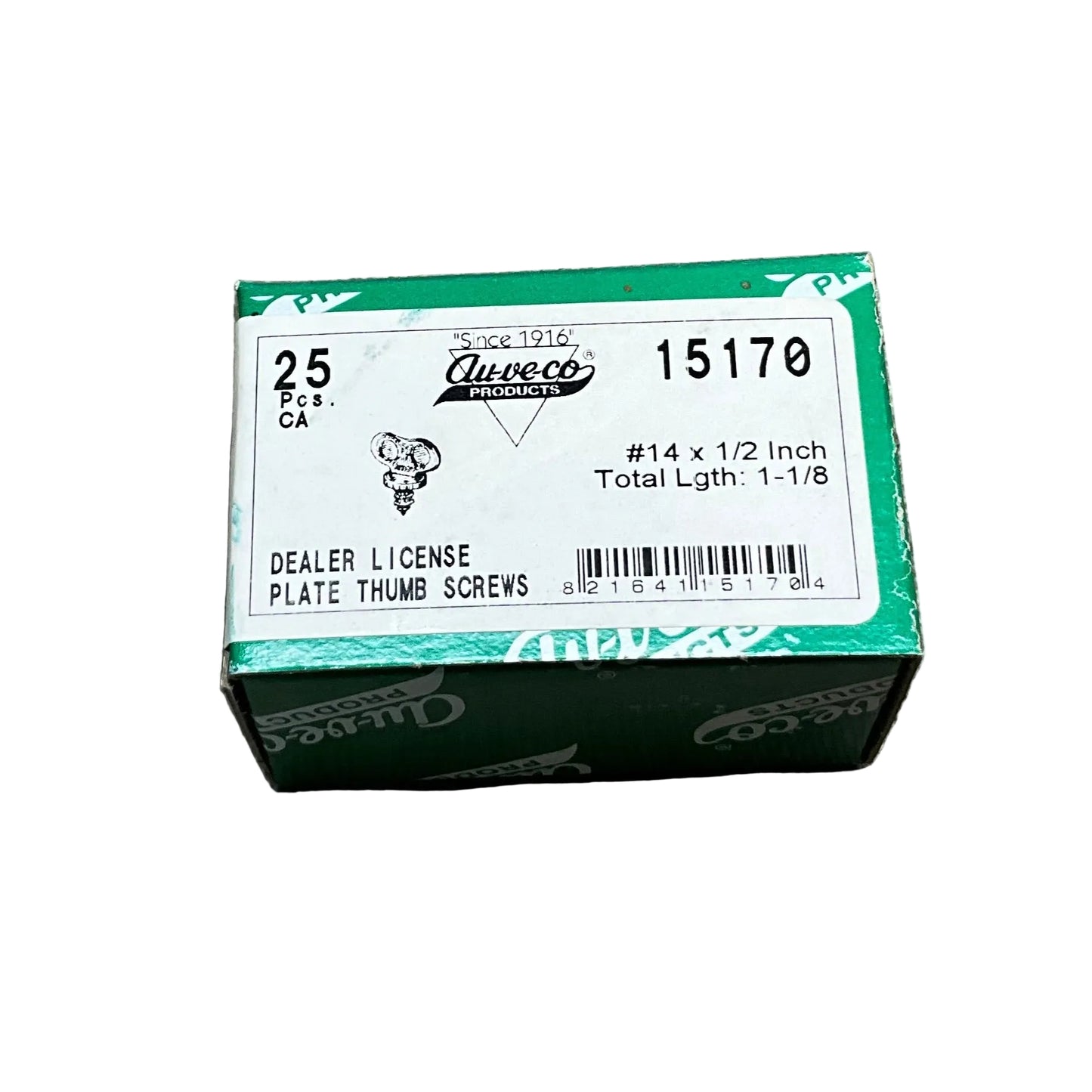 25 License Plate Thumb Fastener Auveco 15170 Auto Trailer Dealers Notary ATV