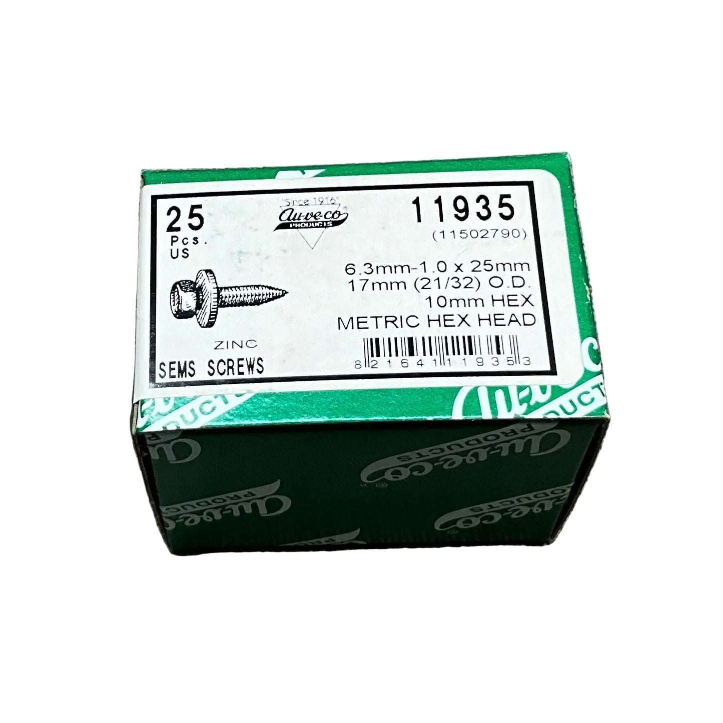 25 Metric Hex Head Sems Screws Auveco 11935 ~GM: 11502790 ~ General Purpose Use