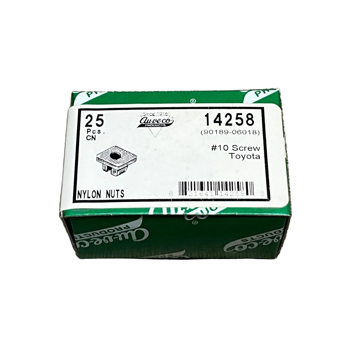 25 Nylon Nuts Auveco 14258 Toyota Car Truck Automobiles OEM : 90189-06018 Black