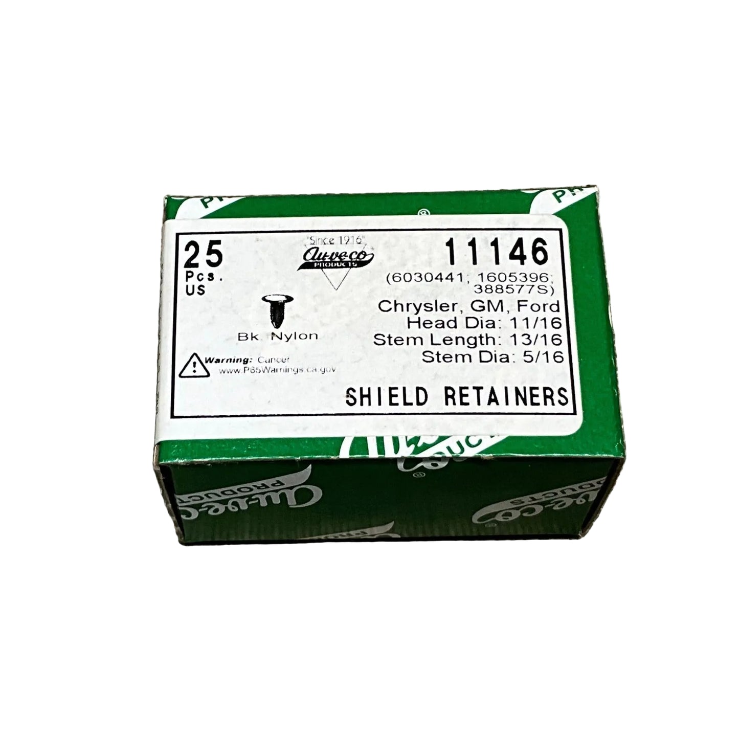 25 Radiator Fender Bumper Shield Retainers Auveco 11146 GM: 11569768,15958694