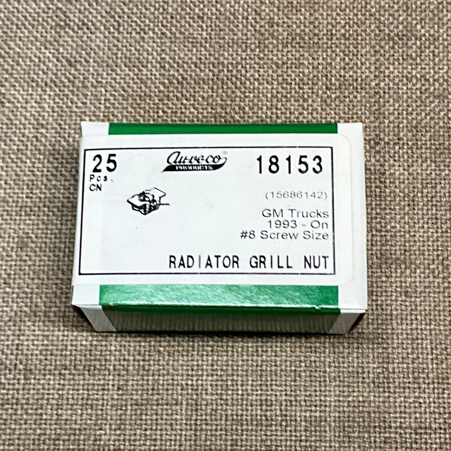 25 Radiator Grille Nuts Auveco 18153 GM Trucks C & K 1, 2, 3 OEM : 15686142