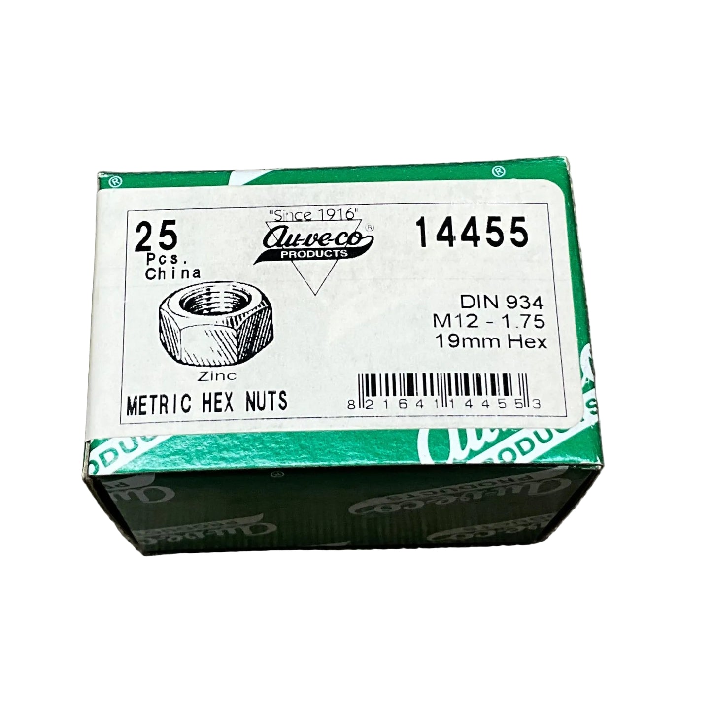 25 Regular Pitch Metric Hex Nuts Auveco 14455 Automobiles Car Truck Van Suv