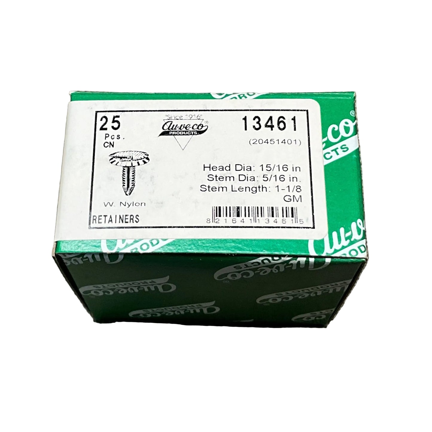 25 Retainers Auveco 13461 GM : 20451401 Retains Conduit To Sheet Metal in Door