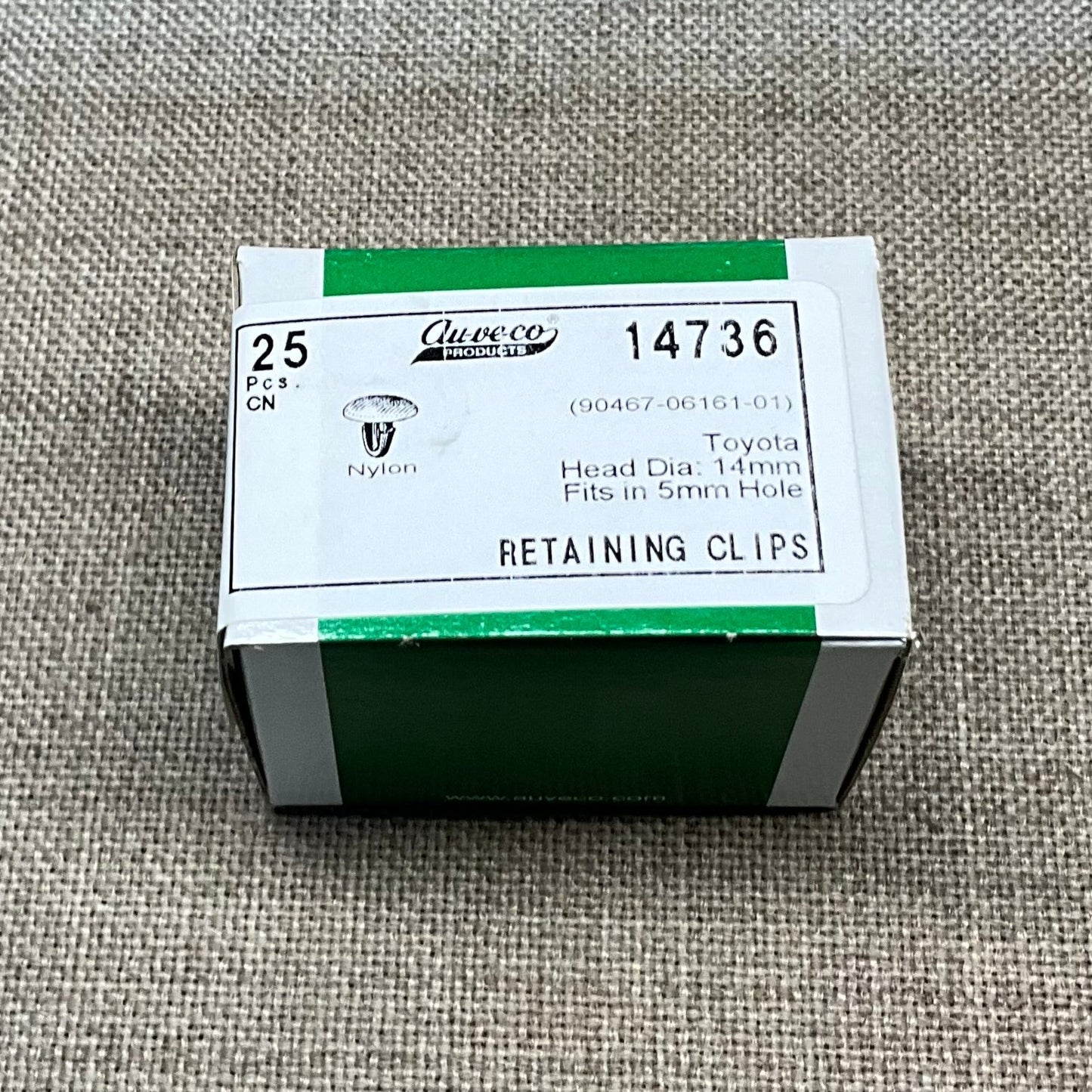 25 Retaining Clips Auveco 14736 Toyota OEM : 90467-06161-01 Universal Fastener