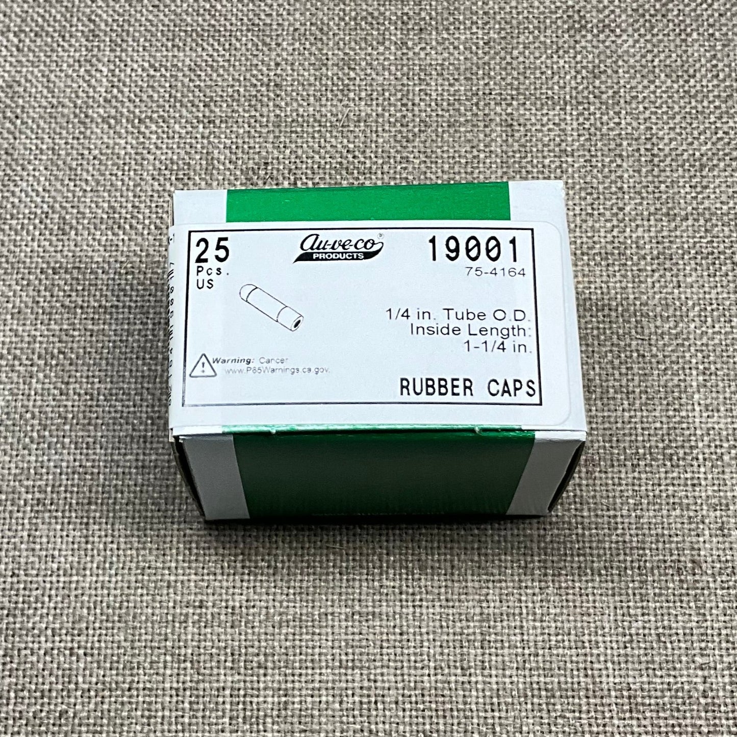 25 Rubber Caps Auveco 19001 Special Heat Resistant EPDM 1/4" Tube, Auto & ATV