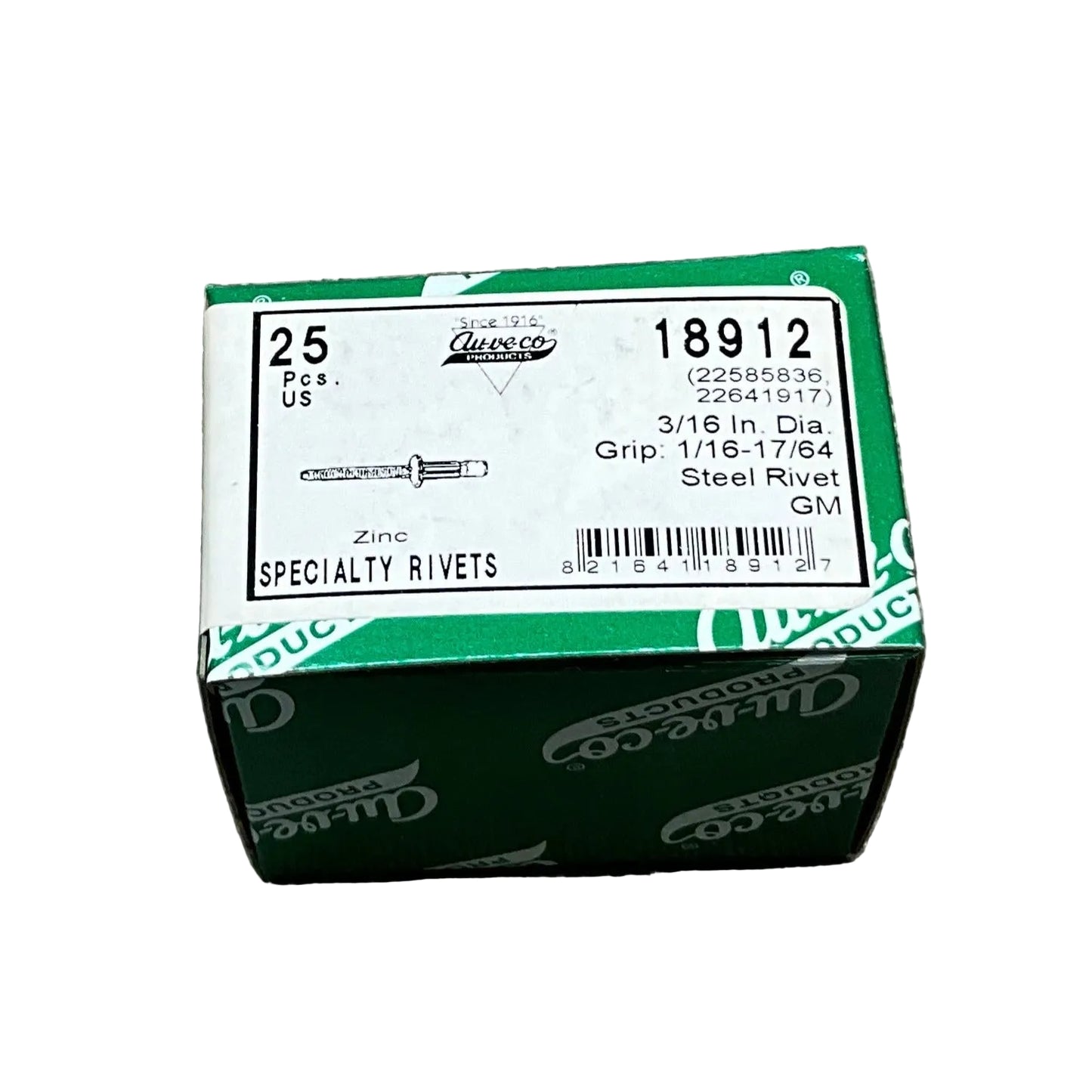 25 Specialty Rivets Auveco 18912 For : GM - 22585836 , 22641917 From 1994 - On