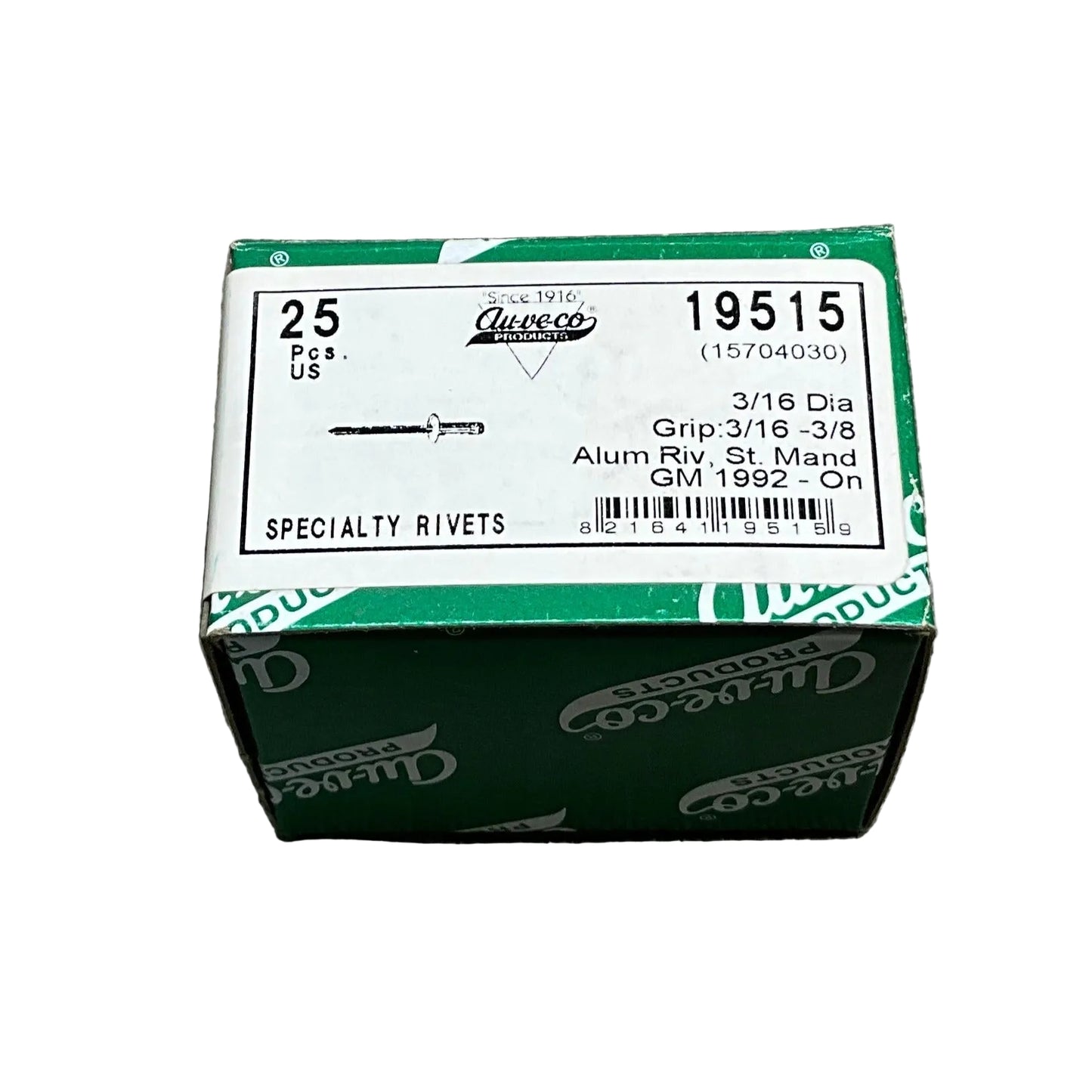 25 Specialty Rivets Auveco 19515 For GM: 15704030 From the Year 1992 -On Auto