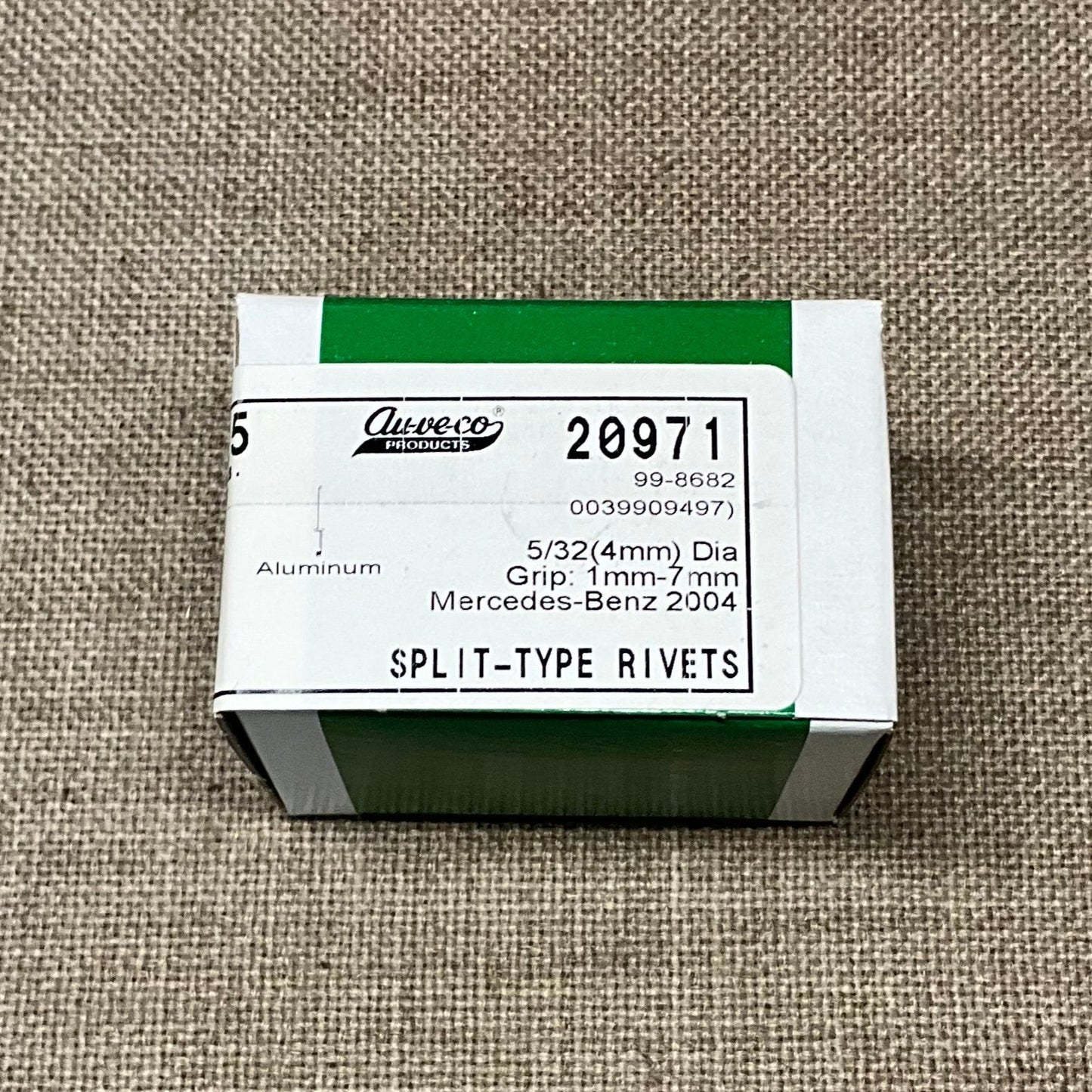 25 Split Type Aluminum Rivets Auveco 20971 Mercedes - Benz 2004 : 0039909497