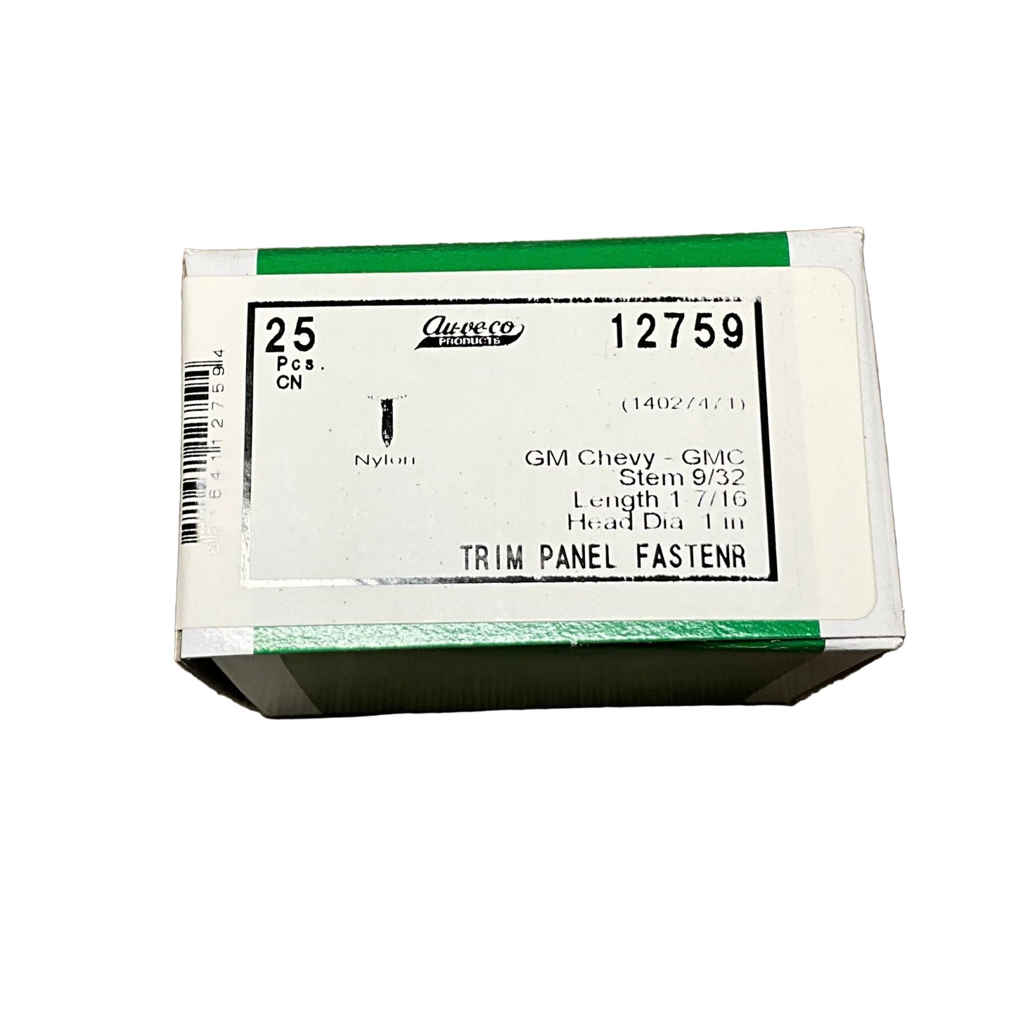25 Trim Panel Retainers Auveco 12759 GM Trucks: 14027471 ; 1981 On Chevy GMC