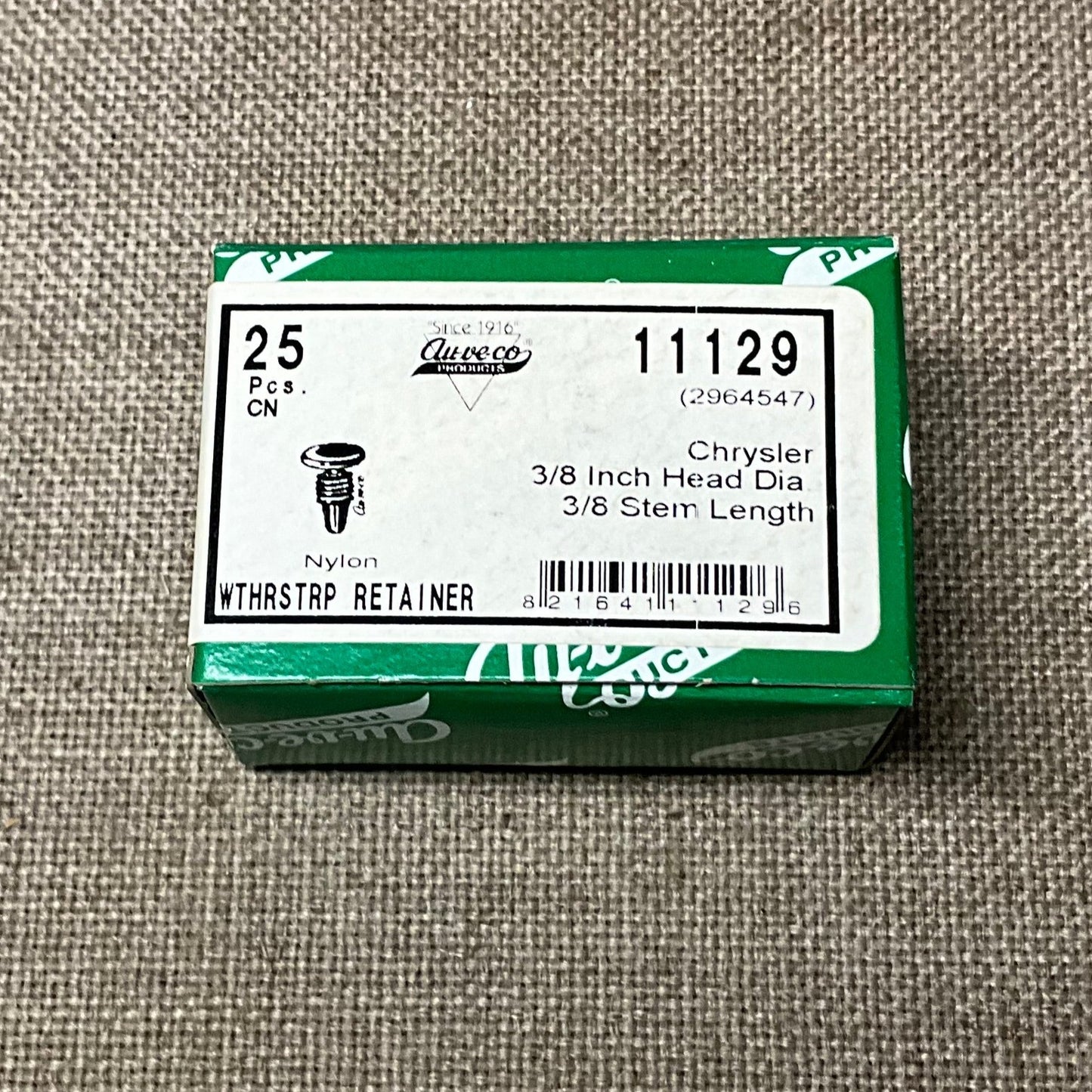 25 Weather Strip Retainers Auveco 11129 Chrysler: 2964547 From The Year 1977-on