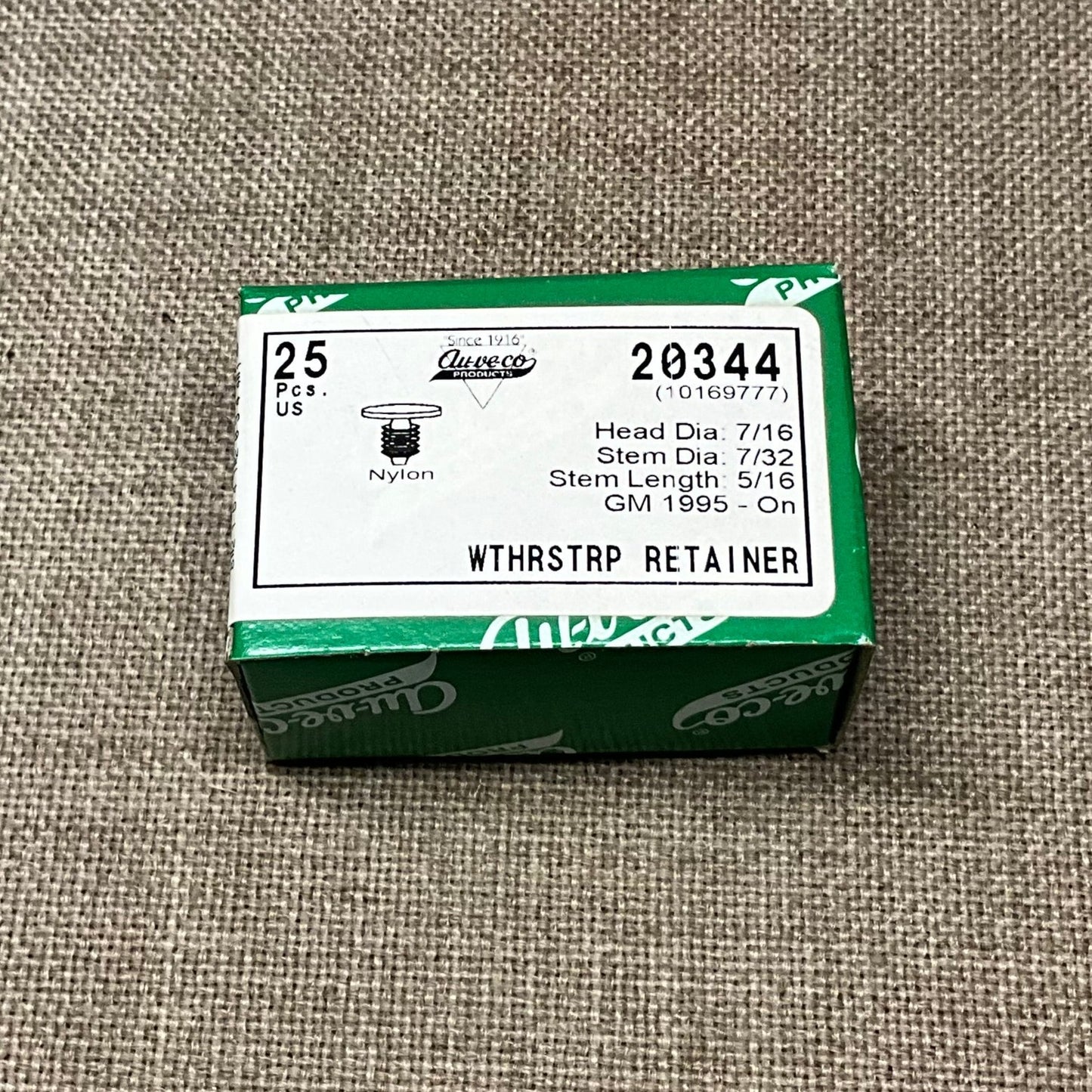 25 Weatherstrip Retainers Auveco 20344 GM : 10169777 Lumina Pontiac 1995 - On