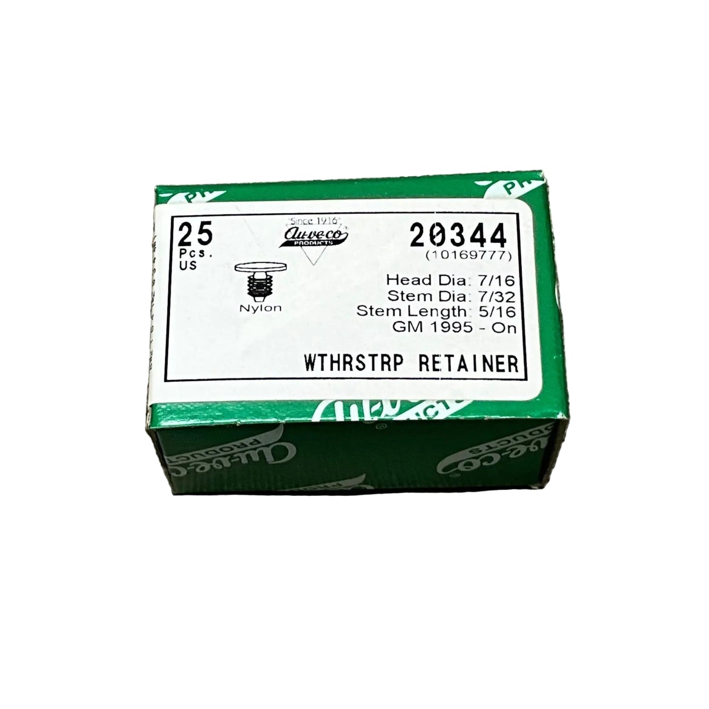 25 Weatherstrip Retainers Auveco 20344 GM : 10169777 Lumina Pontiac 1995 - On