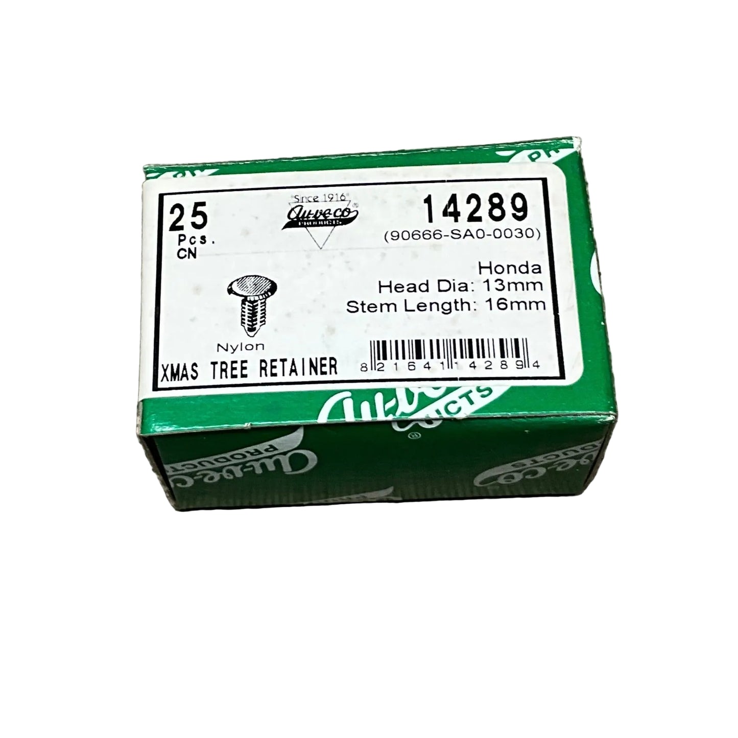 25 X Mas Tree Retainers Auveco 14289 Honda OEM : 90666-SA0-0030 ; Universal Use