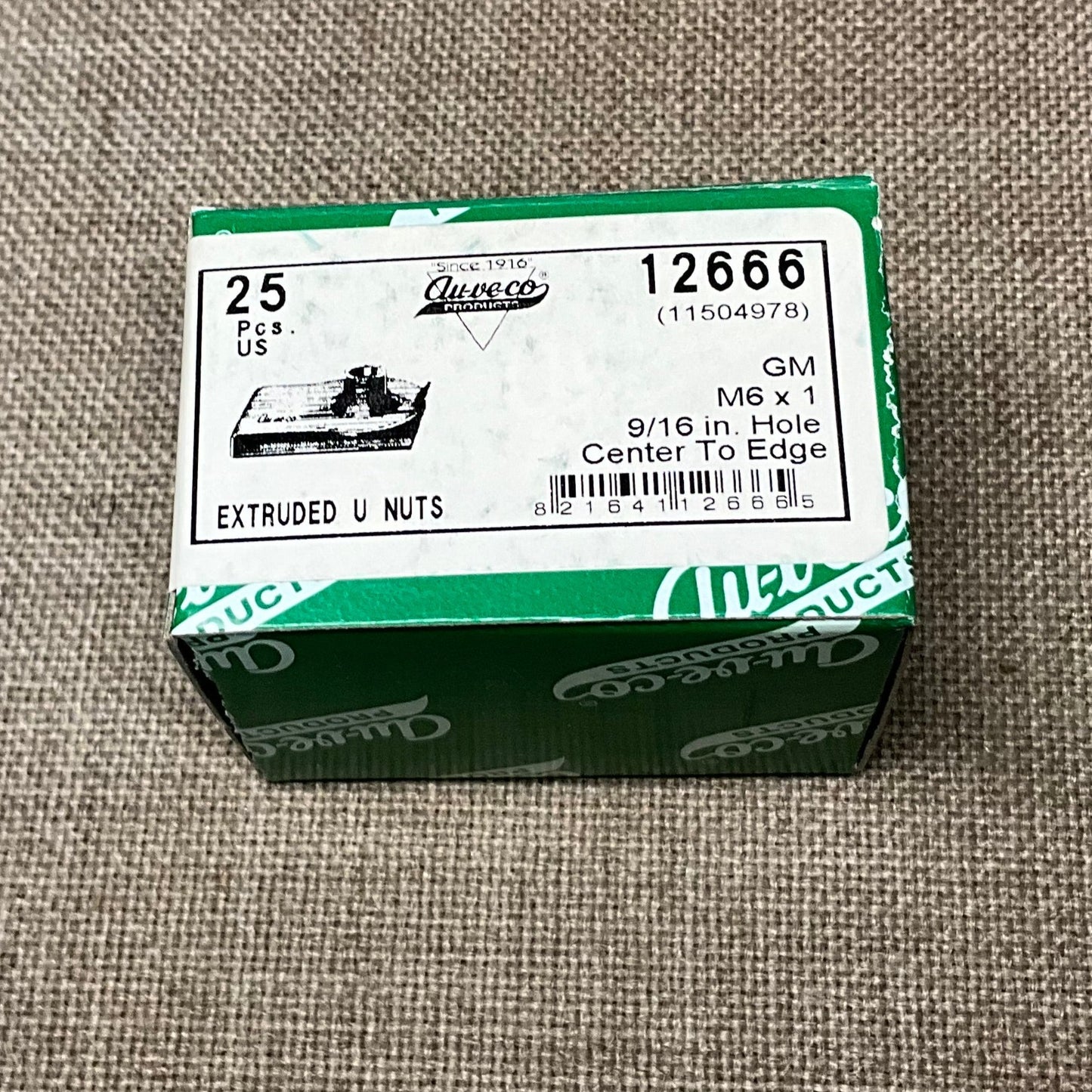 25-Auveco 12666 Extruded "U" Nuts (Foldover Nuts) GM: 11500663 Ford: N623344-S2