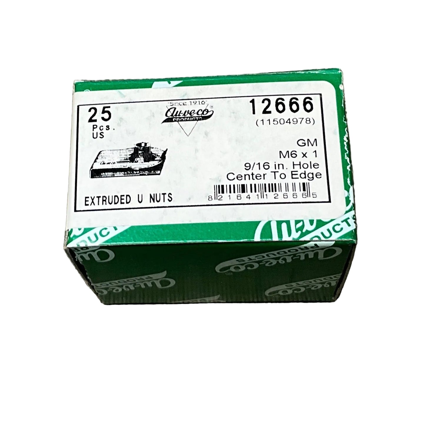 25-Auveco 12666 Extruded "U" Nuts (Foldover Nuts) GM: 11500663 Ford: N623344-S2