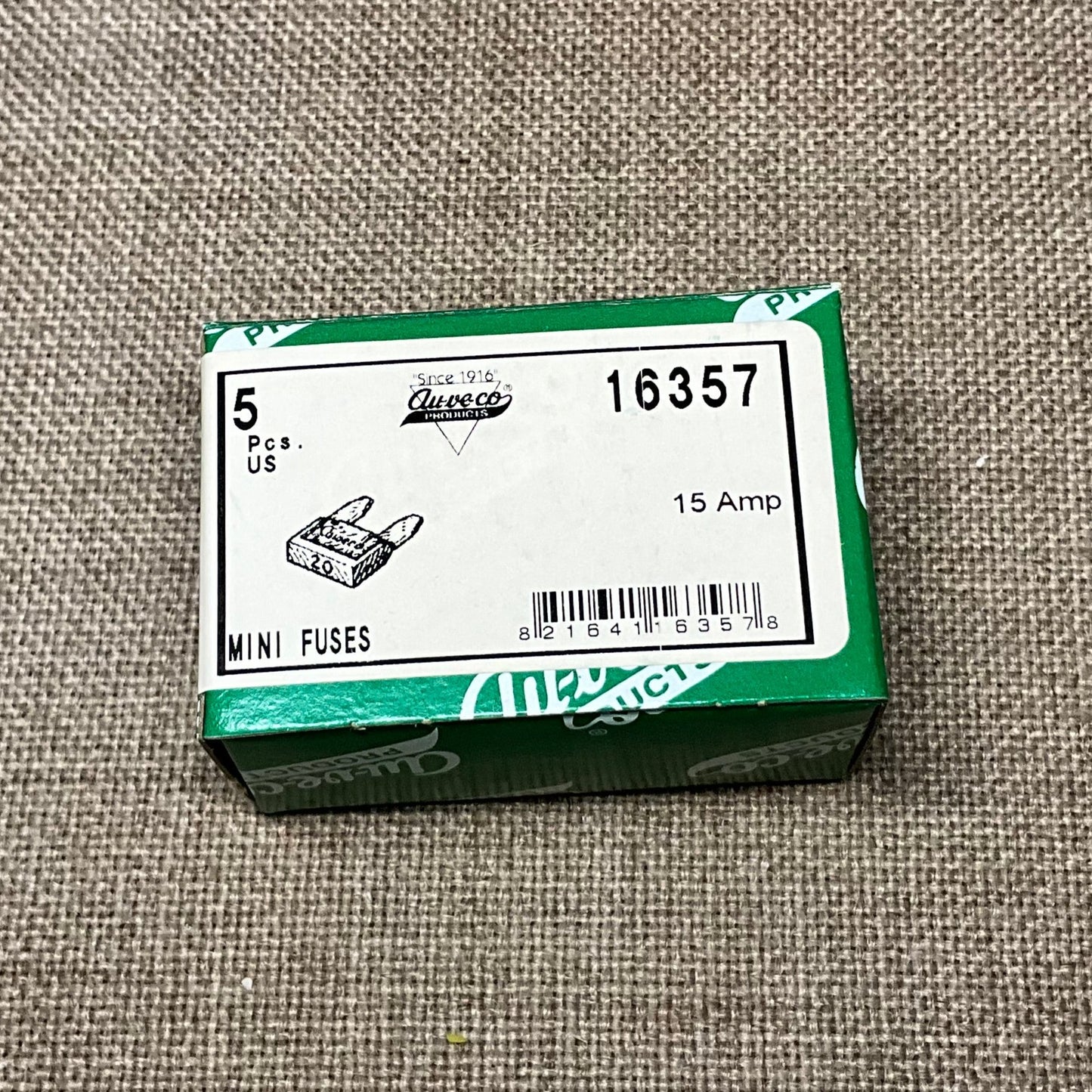 5 - 15 AMP Mini Fuses Auveco 16357 Car Truck Van Auto Universal Electrical Use