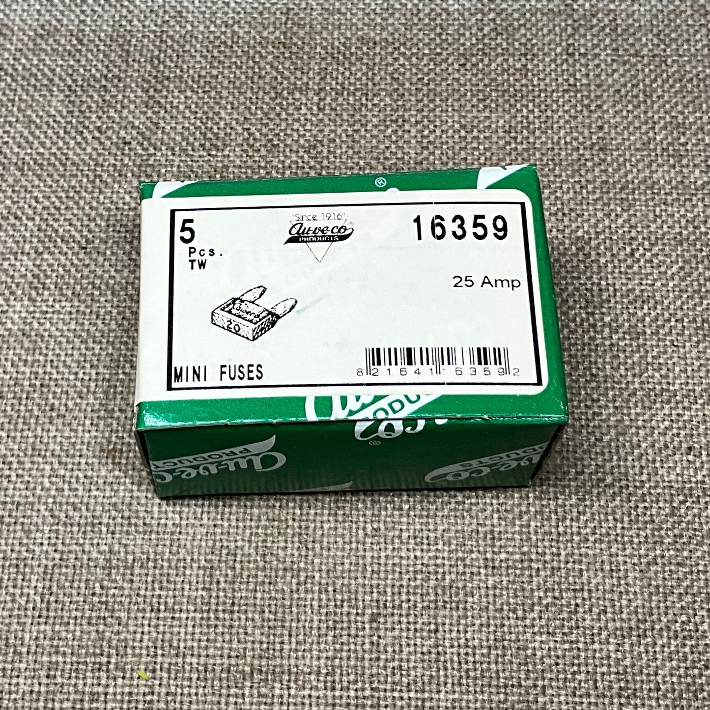 5 - 25 AMP Mini Fuses Auveco 16359 Car Truck Van Auto Universal Electrical Use
