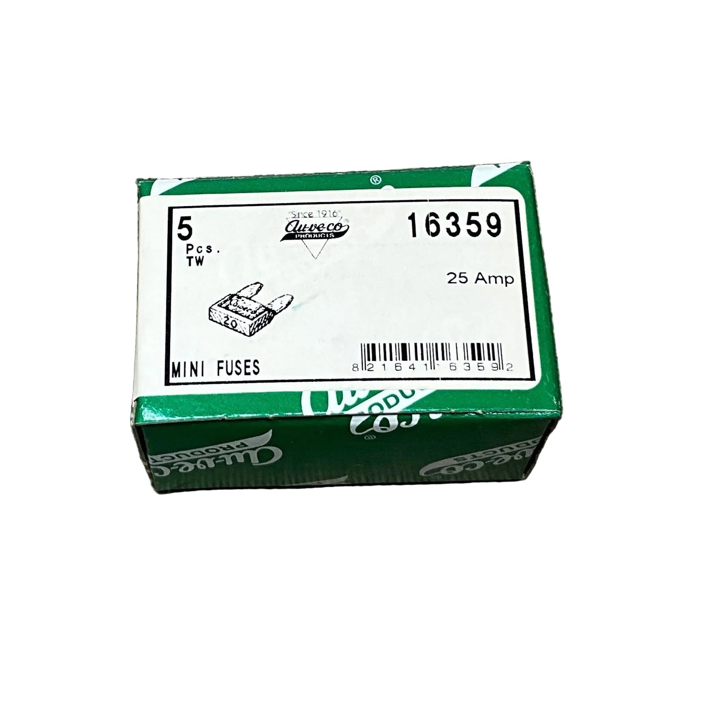 5 - 25 AMP Mini Fuses Auveco 16359 Car Truck Van Auto Universal Electrical Use
