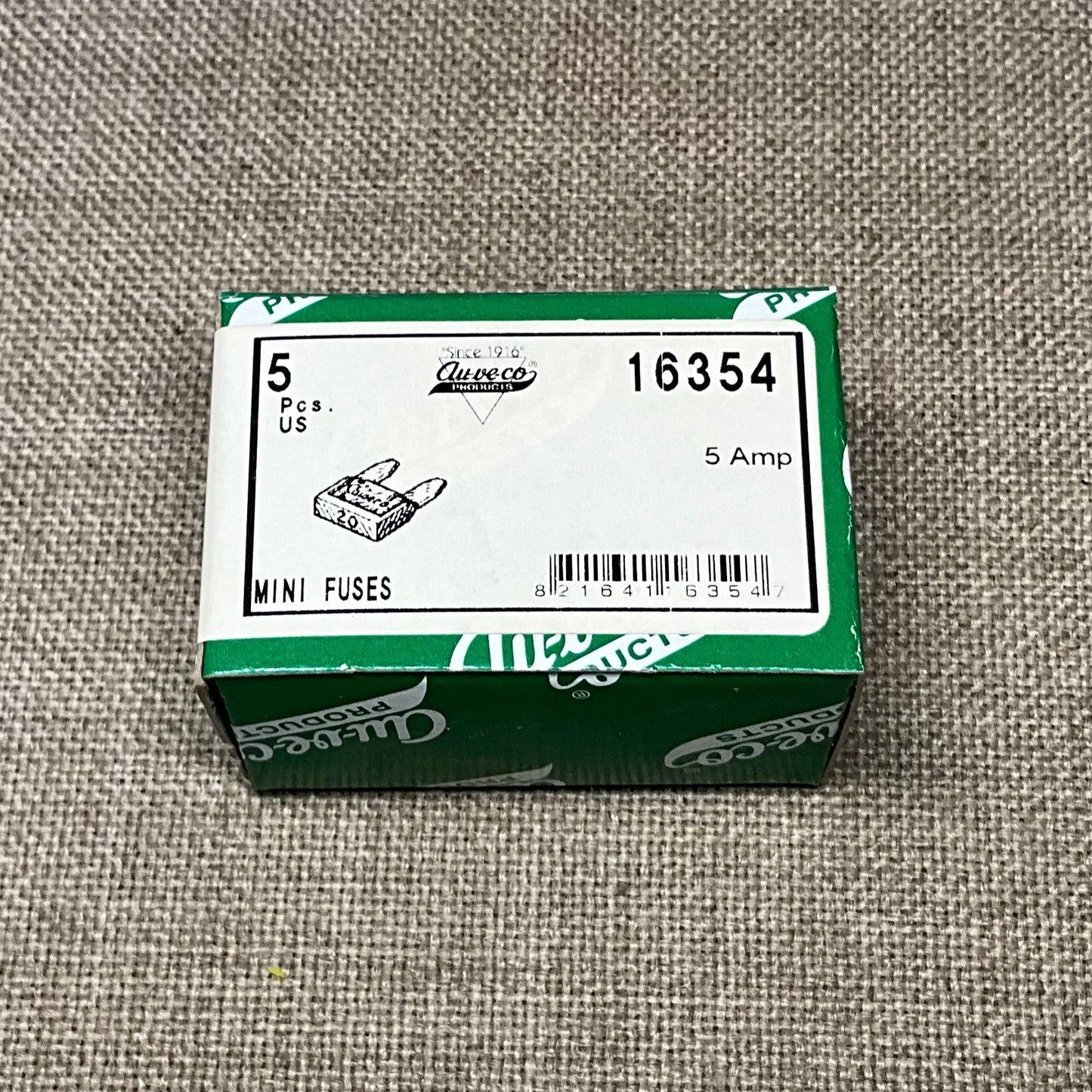 5 - 5 AMP Mini Fuses Auveco 16354 Car Truck Van Auto