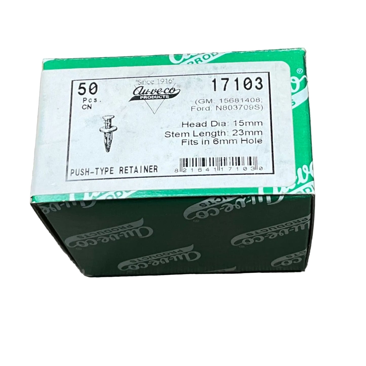 50 Fascia Retainers Auveco 17103 GM : 15681408 Ford : N803709S From 1986 - On