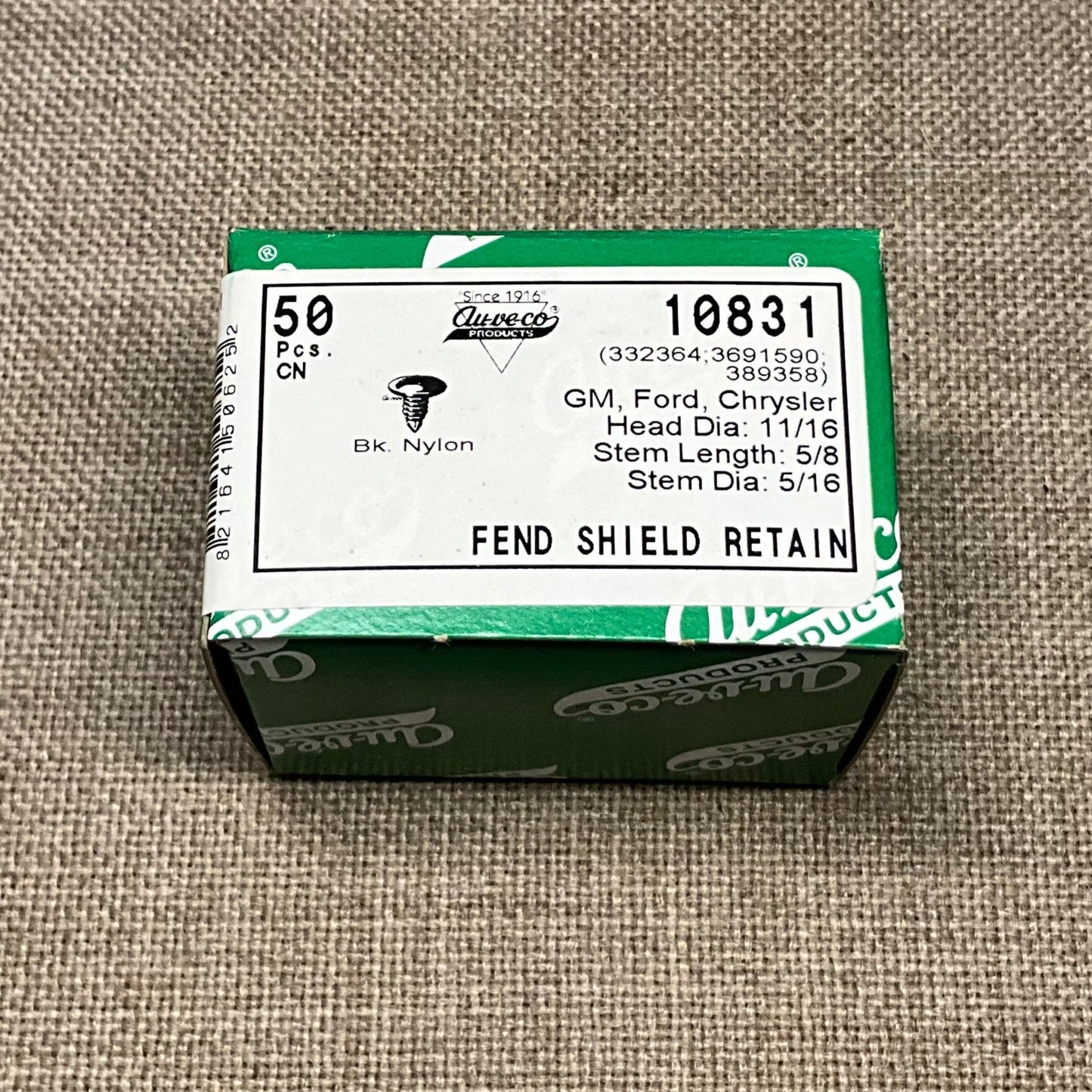 50 Fender Shield Retainers Auveco 10831 GM 332364 Ford 389358 Chry 3691590