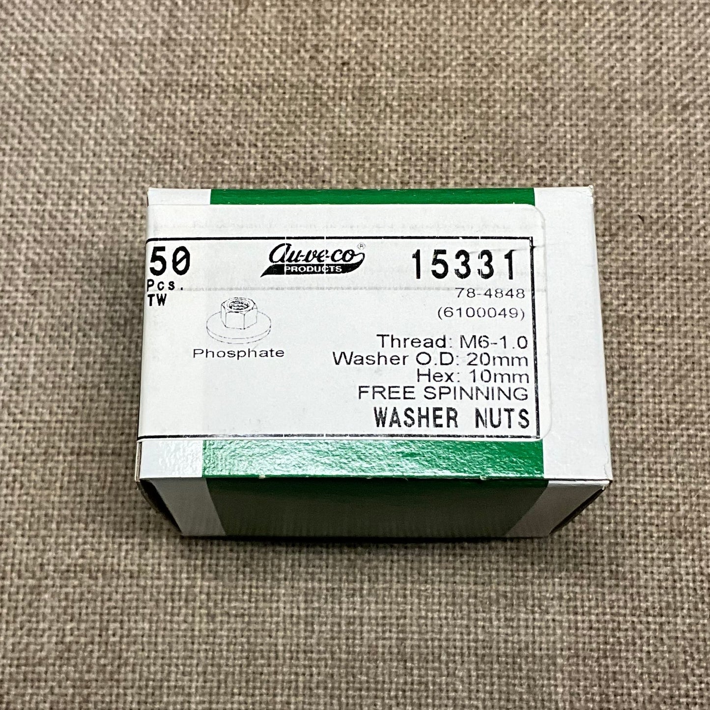 50 Free Spinning Washer Nuts Auveco 15331 Automobile OEM : 6100049 Universal