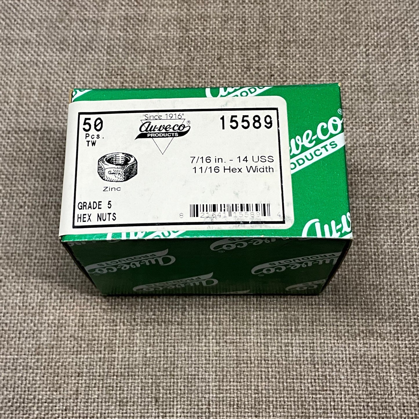 50 Grade 5 Hex Nuts Auveco 15589 Automobile Car Truck SUV ATV Van Universal use