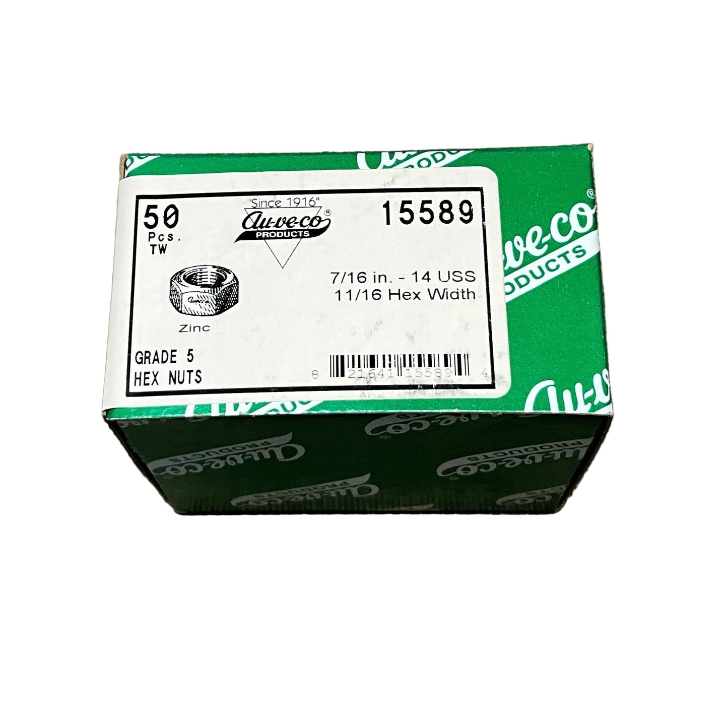 50 Grade 5 Hex Nuts Auveco 15589 Automobile Car Truck SUV ATV Van Universal use
