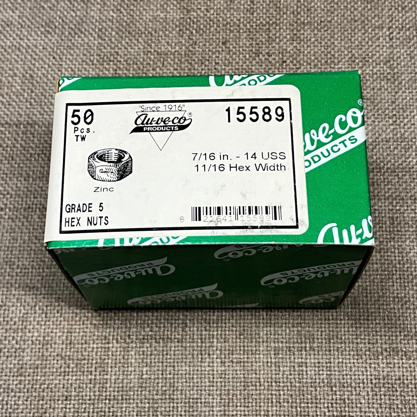 50 Grade 5 Hex Nuts Auveco 15590 Fully Certified For S.A.E. Auto Car Truck SUV