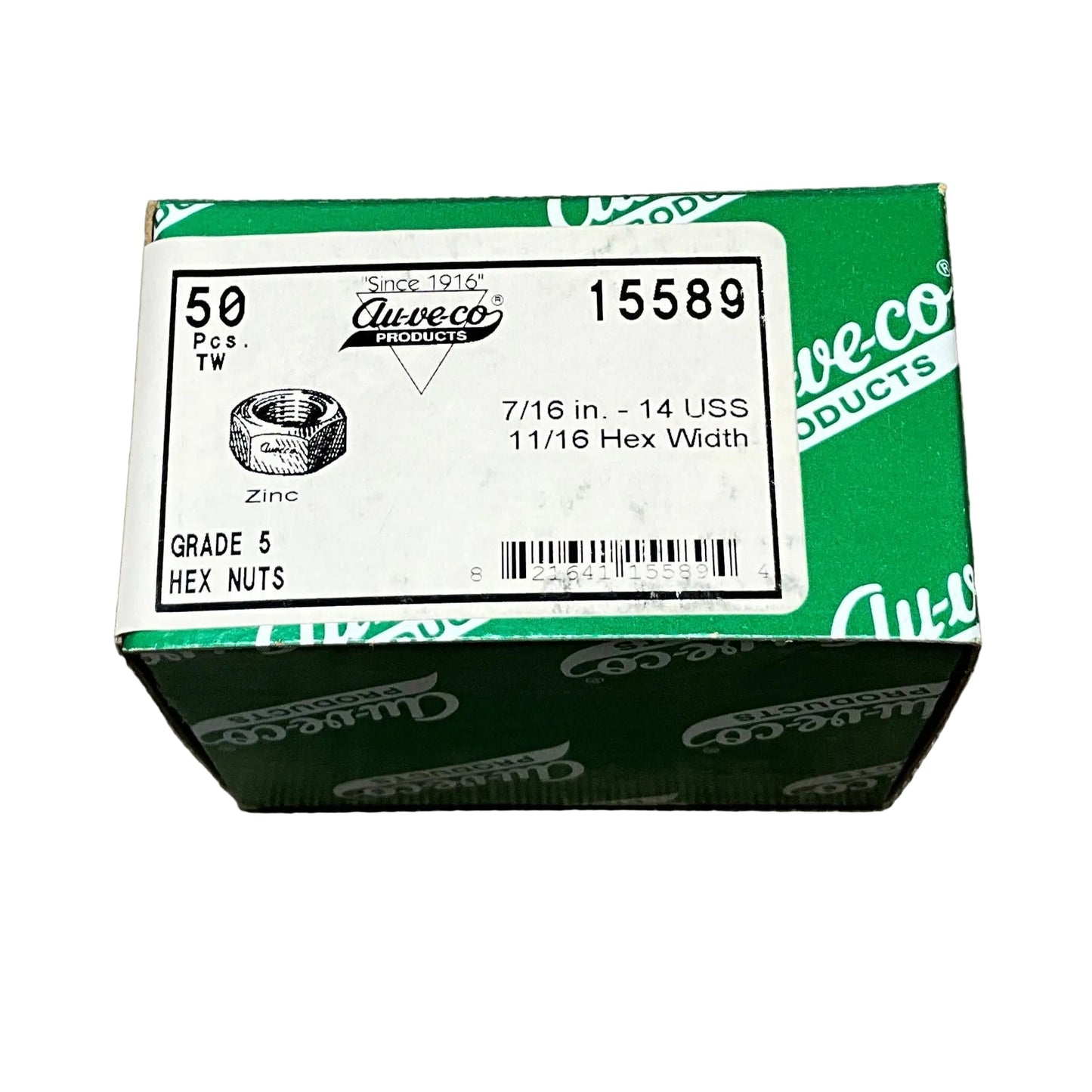 50 Grade 5 Hex Nuts Auveco 15590 Fully Certified For S.A.E. Auto Car Truck SUV