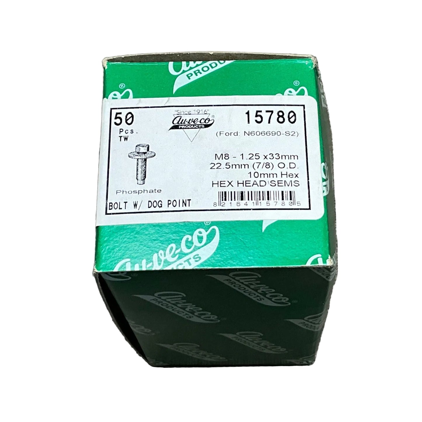 50 Hex Head SEMS Bolt with Dog Point Auveco 15780 Ford OEM : N606690-S2