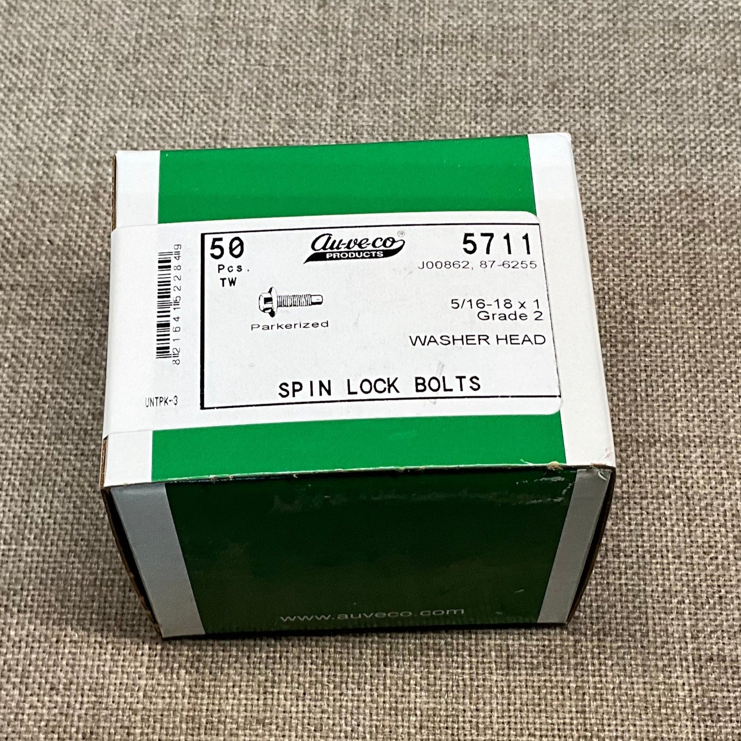 50 Hex Washer Head Spin Lock Bolts Auveco 5711 Grade 2 Bolts Universal Use