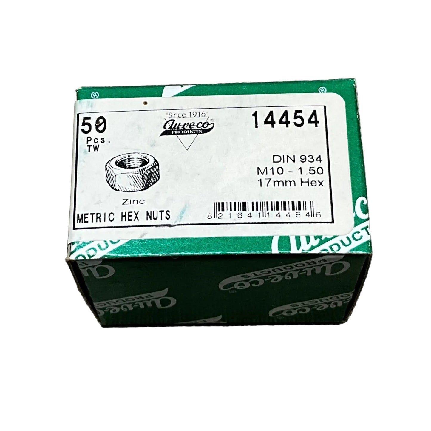 50 Regular Pitch Metric Hex Nuts Auveco 14454 General Use Car Truck ATV SUV