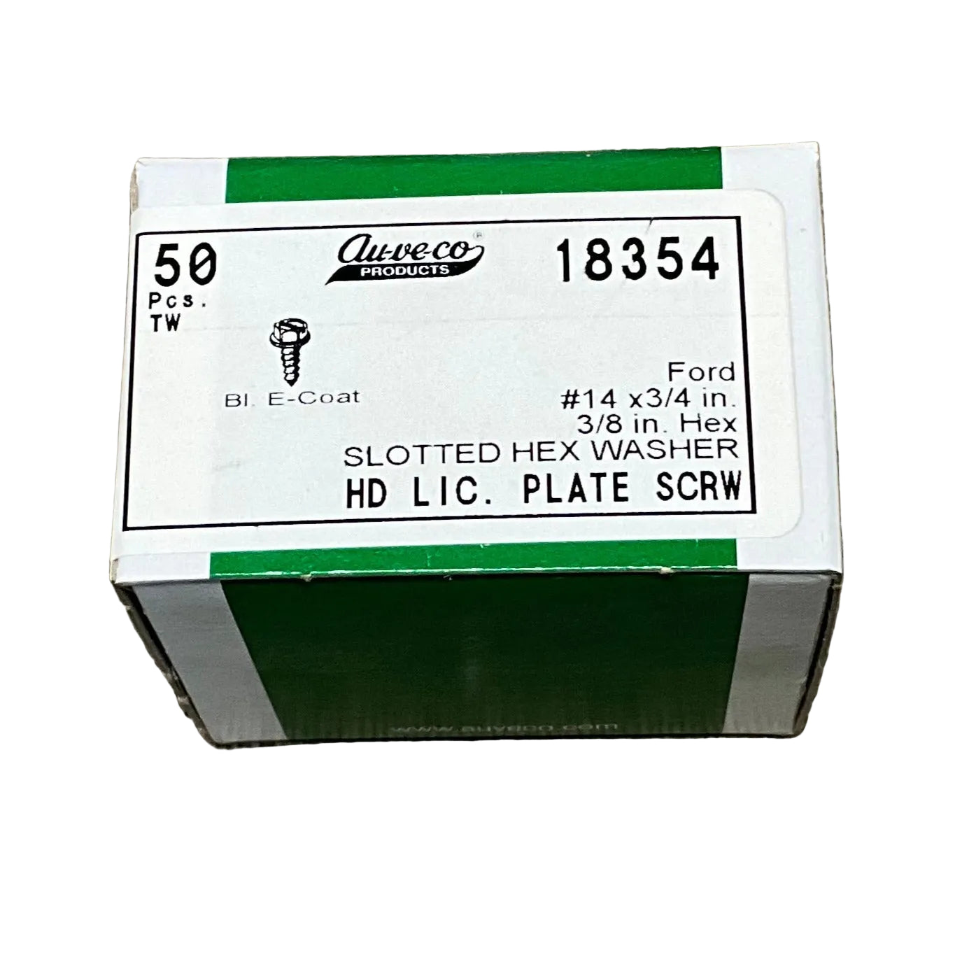 50 Slotted Hex Washer Head License Plate Screws Auveco 18354 Ford Automobiles