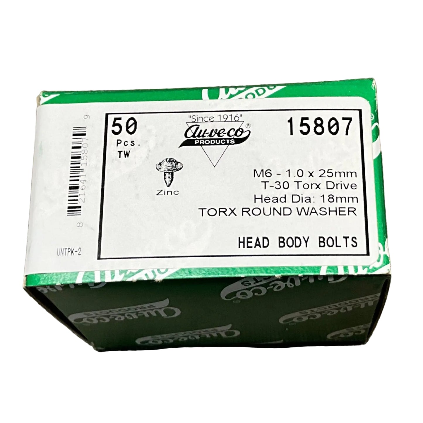 50 Torx Round Washer Head Body Bolts Auveco 15807 Metrix Bolts Auto Car Truck