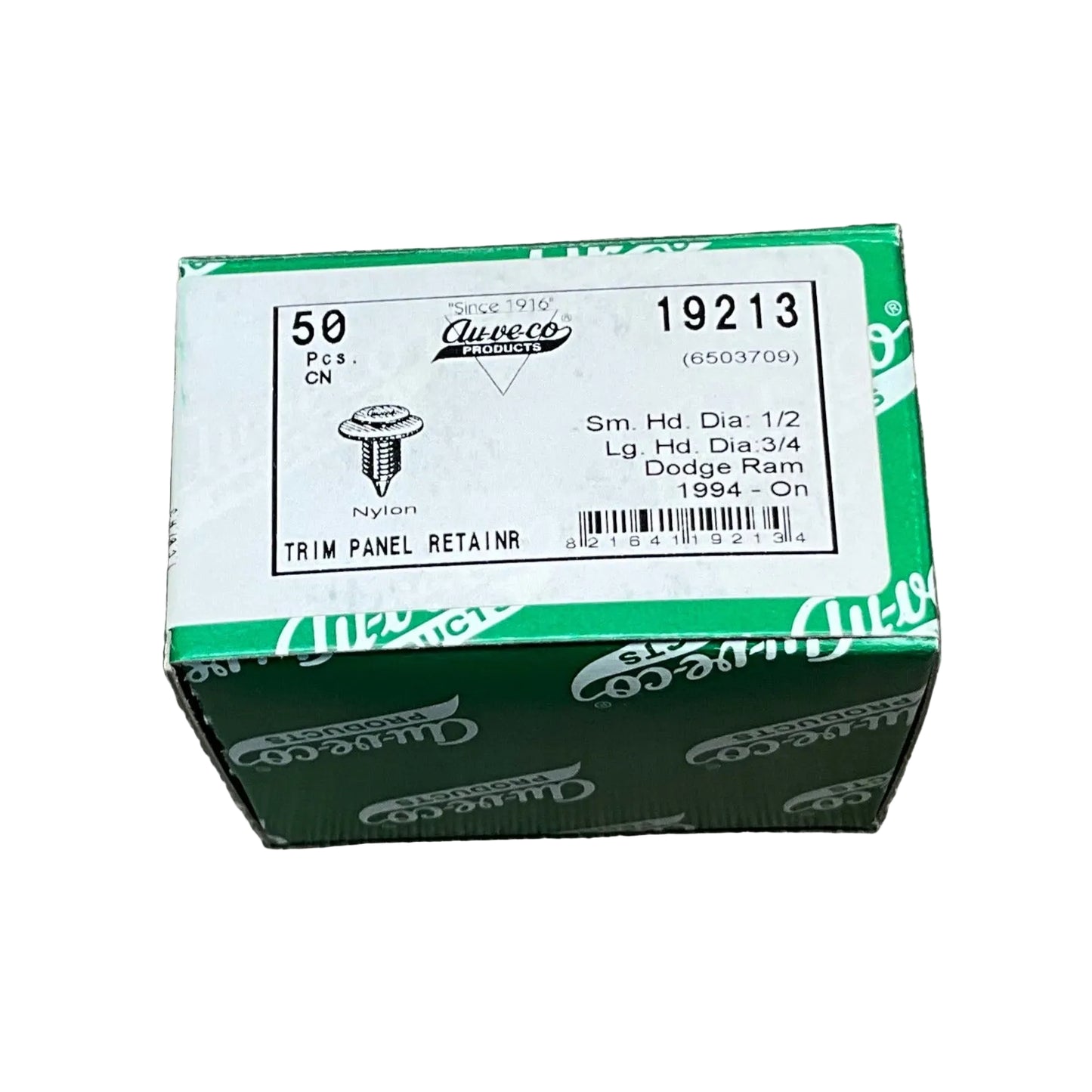 50 Trim Panel Retainers Auveco 19213 Dodge Ram : 6503709 From The Year 1994 On