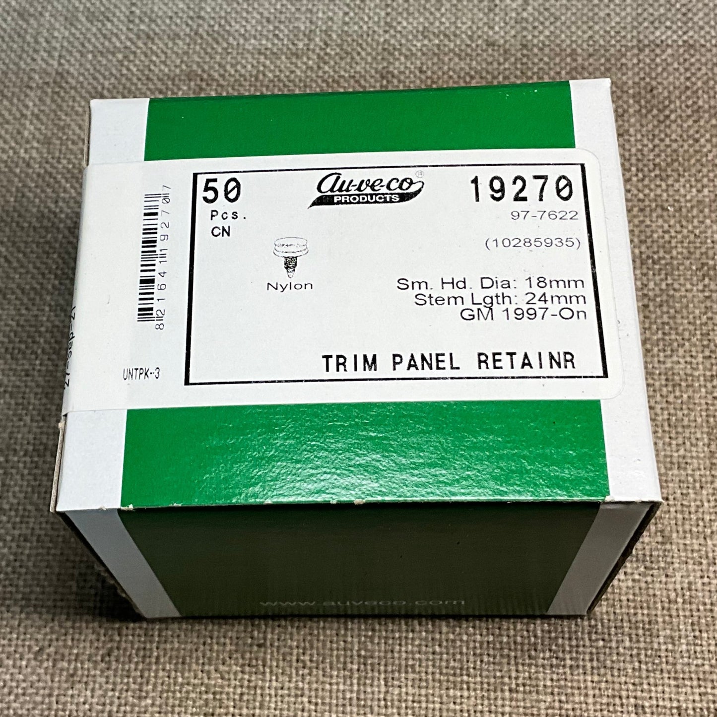 50 Trim Panel Retainers Auveco 19270 OEM GM : 10285935 From 1997 - On