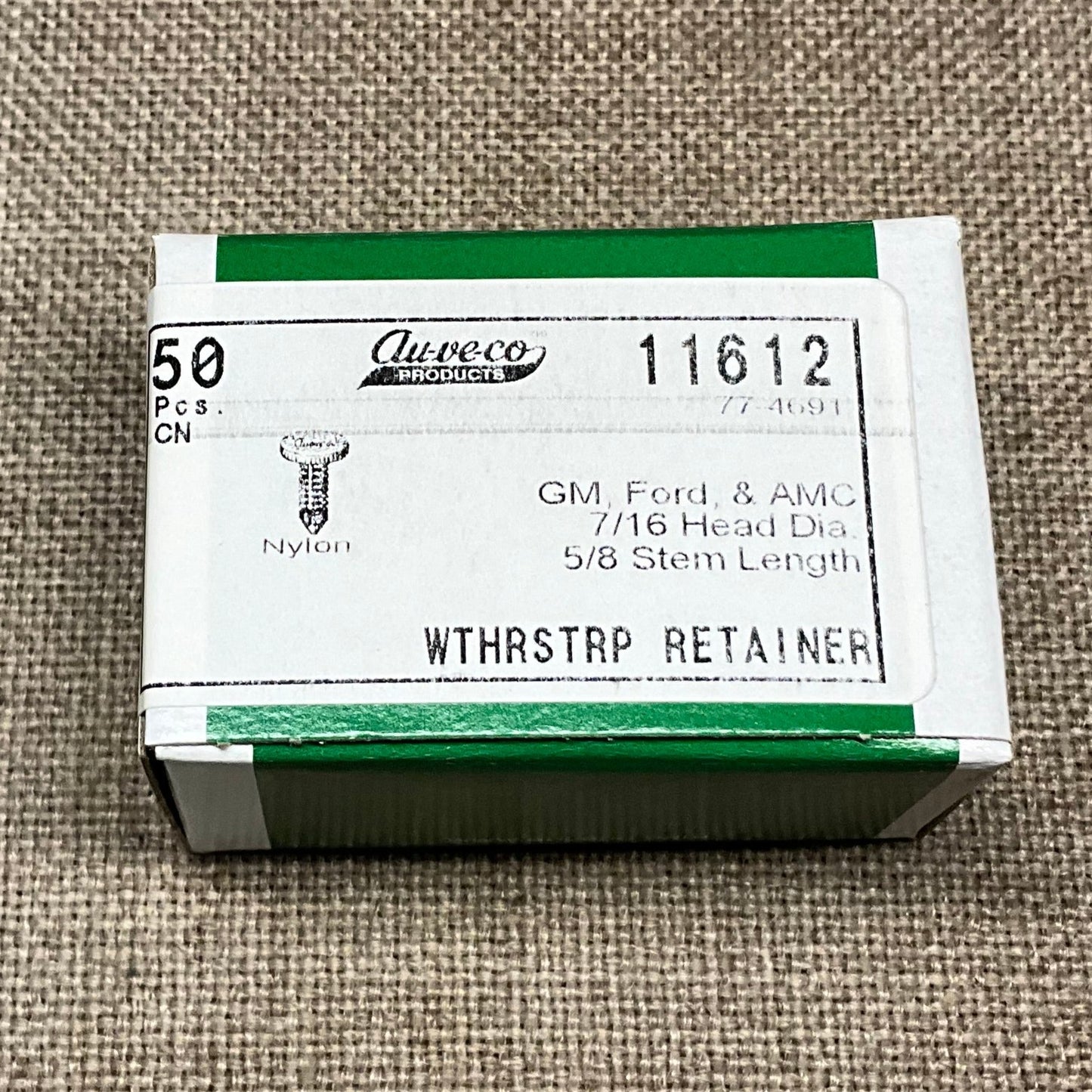 50 Weather Strip Fasteners Auveco 11612 GM:20413107 Ford:388246S AMC:4006516