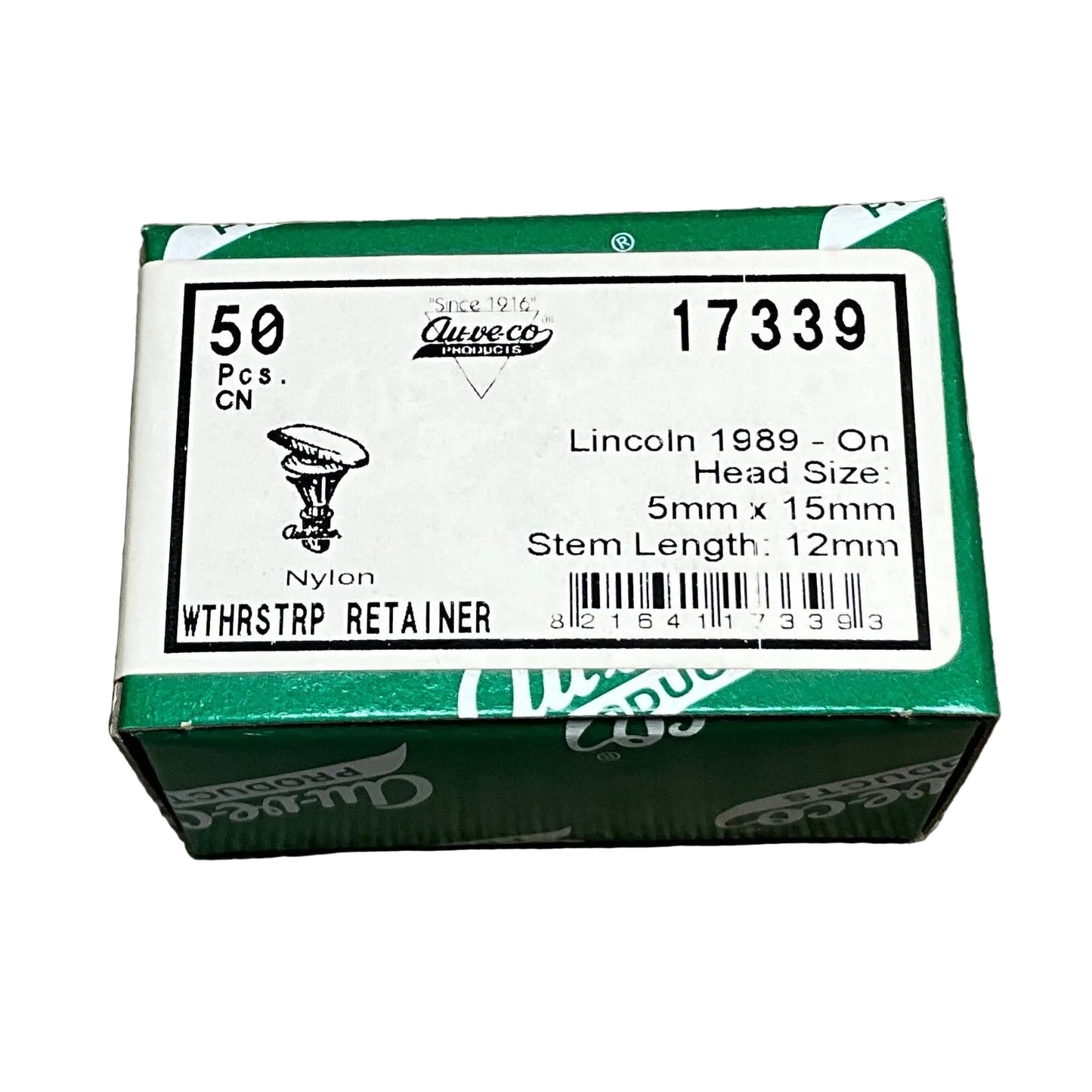 50 Weather Strip Retainers Auveco 17339 Lincoln Autos From 1989 - On Universal