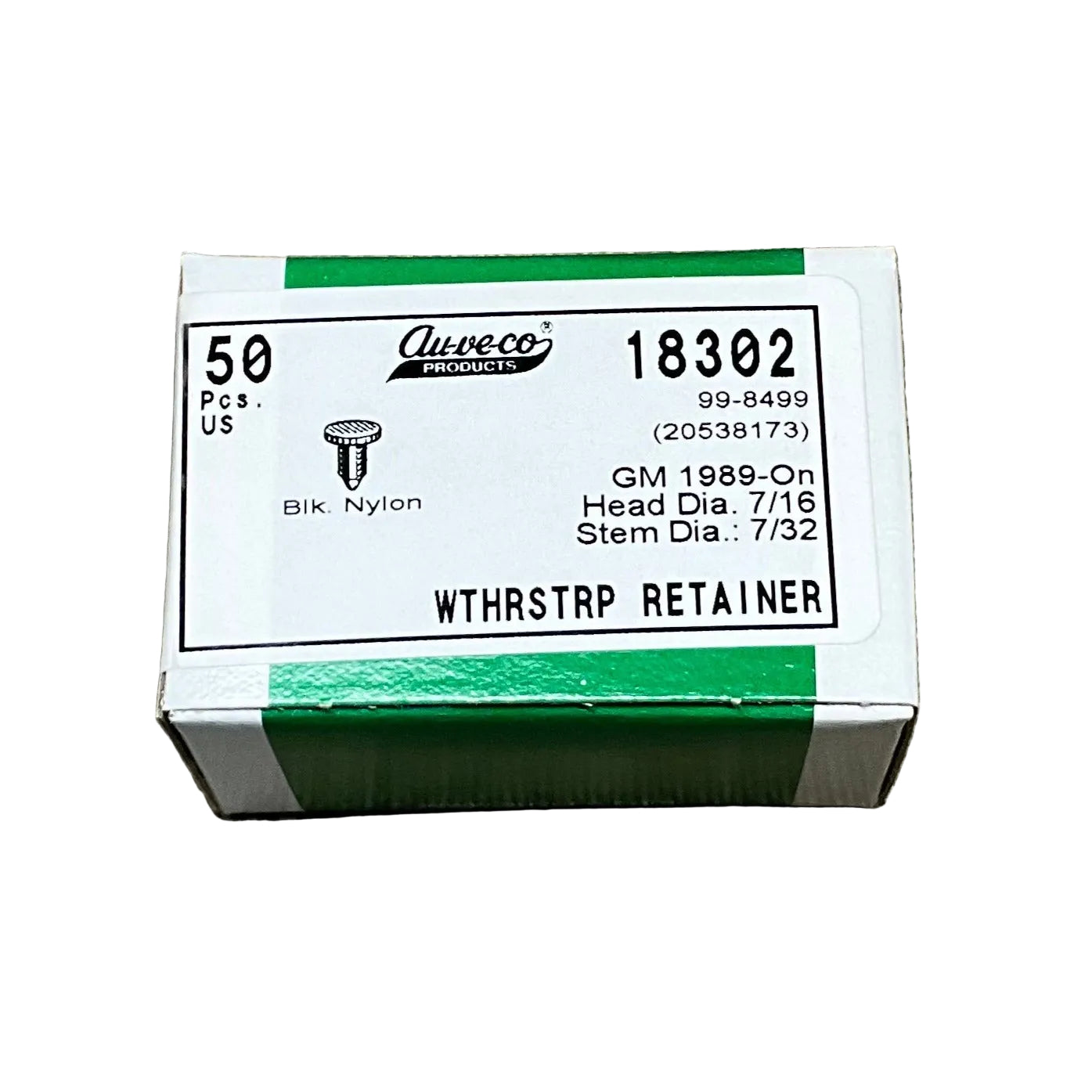 50 Weatherstrip Retainer Auveco 18302 OEM GM ; 20538173 ; Chrysler : 6104908-AA