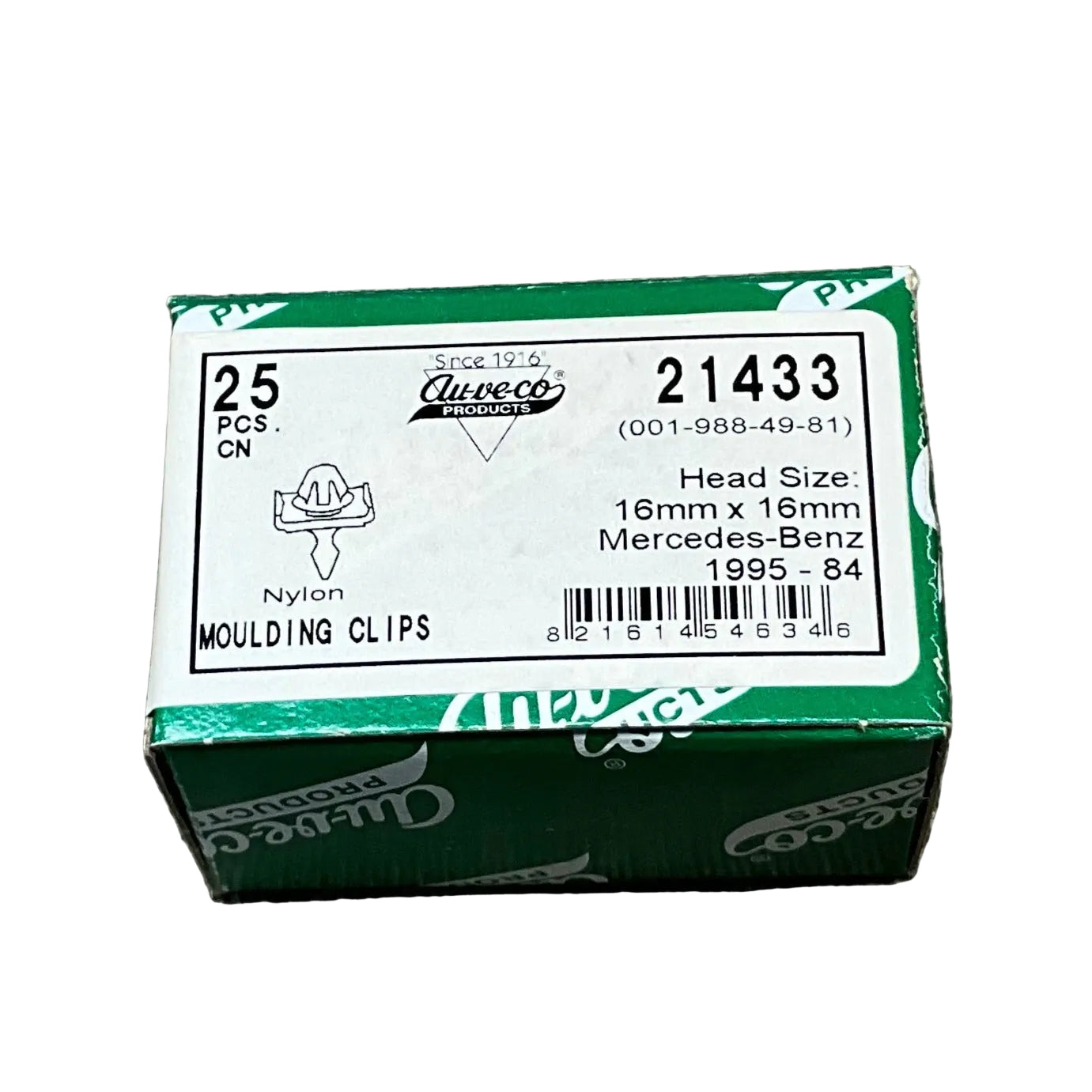 Auveco 21433 Mercedes-Benz Molding Clip. Qty 25.