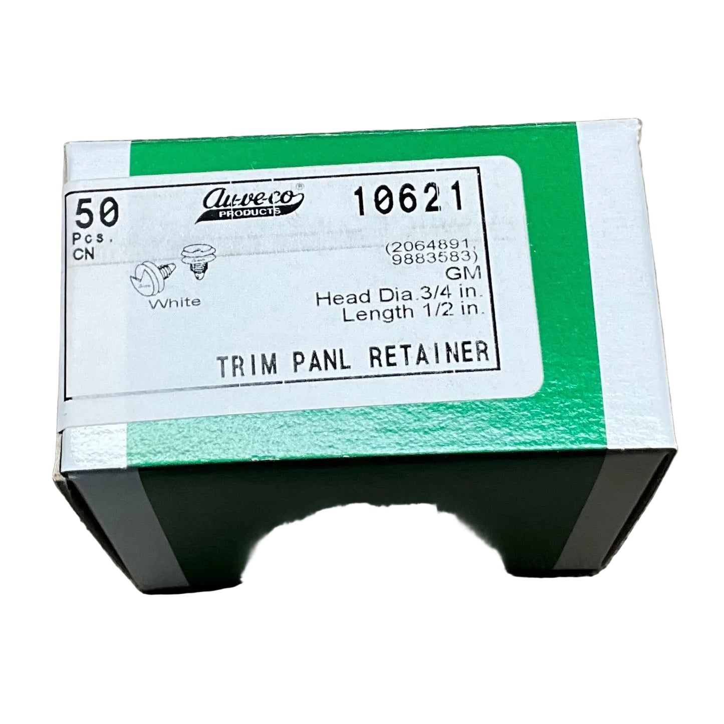 AUVECO 10621. GMM TRIM PANEL RETAINER White Nylon 50 Pcs.