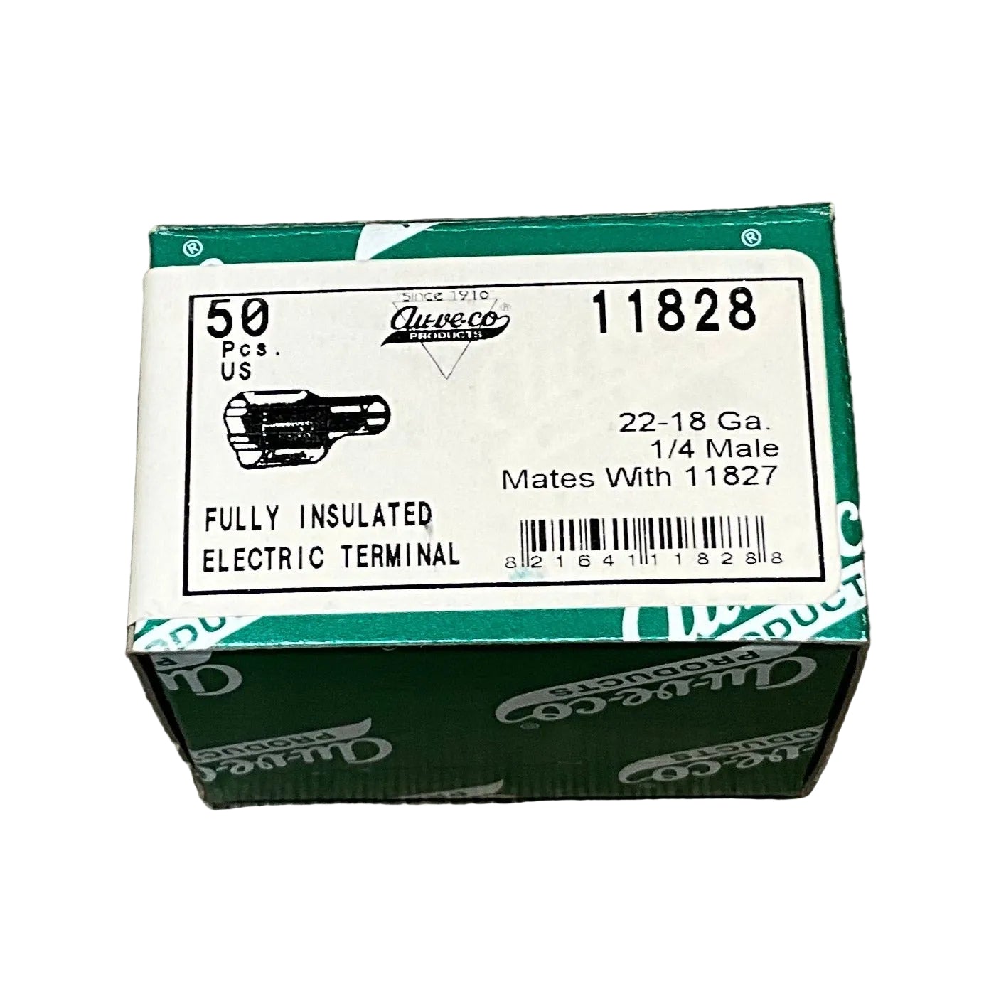 Auveco 11828 22-18 GA MALE QUICK SLIDE TERMINALS - RED Qty 50
